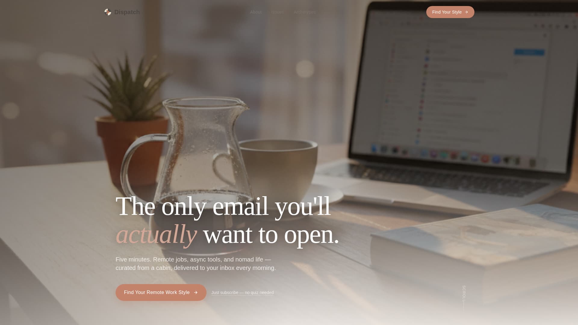 Dispatch - Curated Remote Work Landing Page Template
