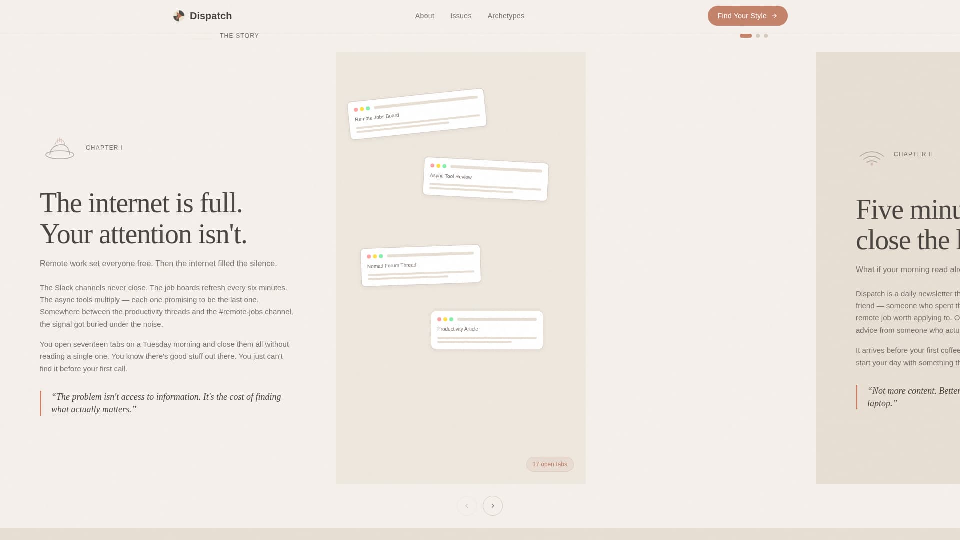 Dispatch - Curated Remote Work Landing Page Template