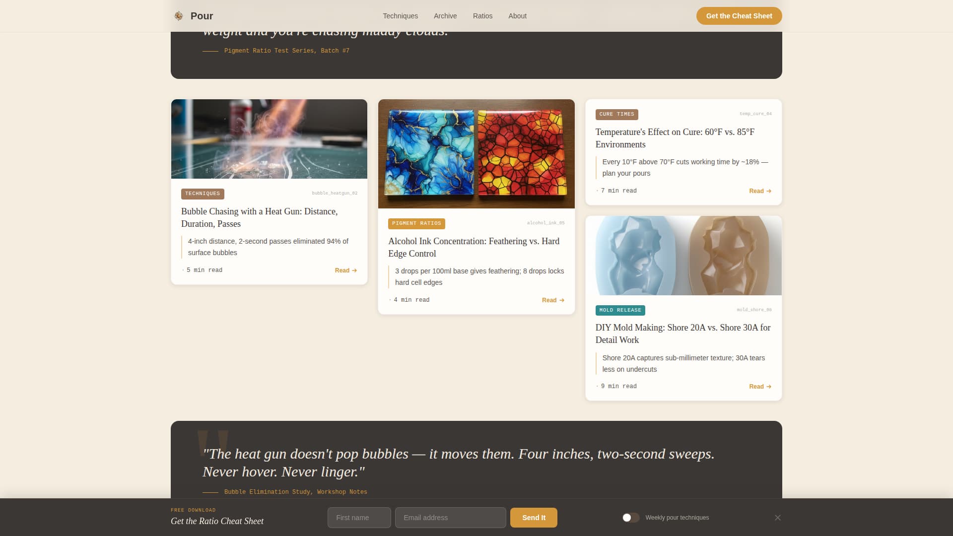 Resin Art & Craft Content Blog Website Template