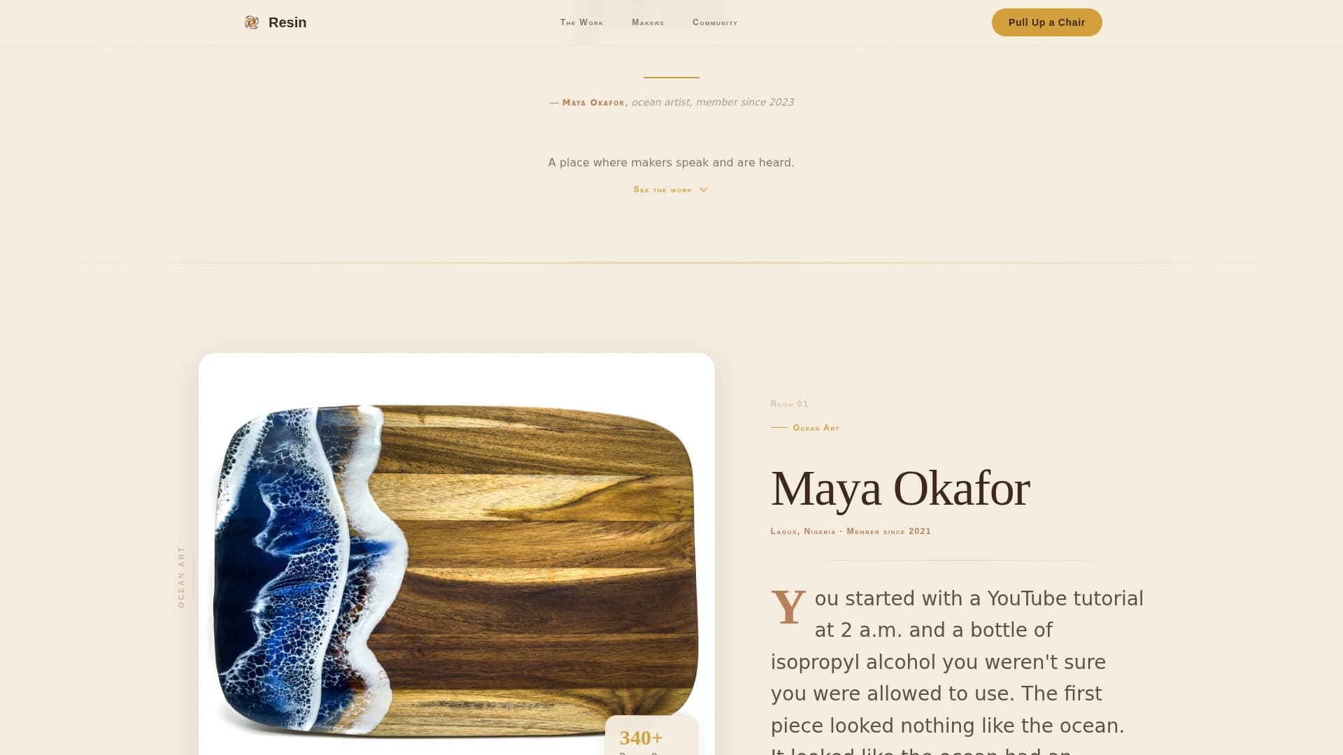 Resin Art & Craft Content Specialist Blog Website Template