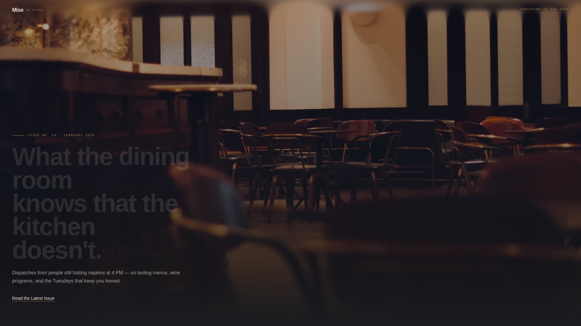 Restaurant Blog & Media Professional Website Template