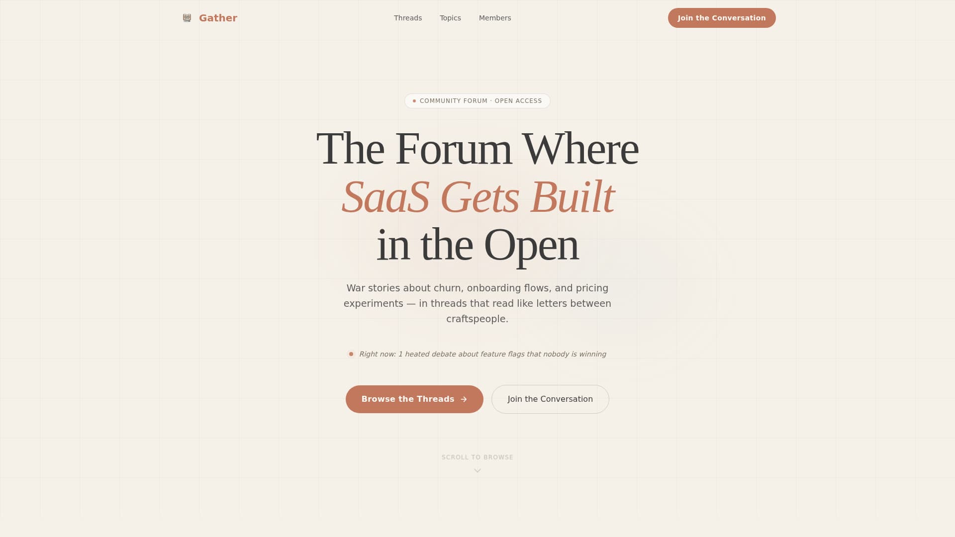 Gather - Thriving SaaS Community Landing Page Template