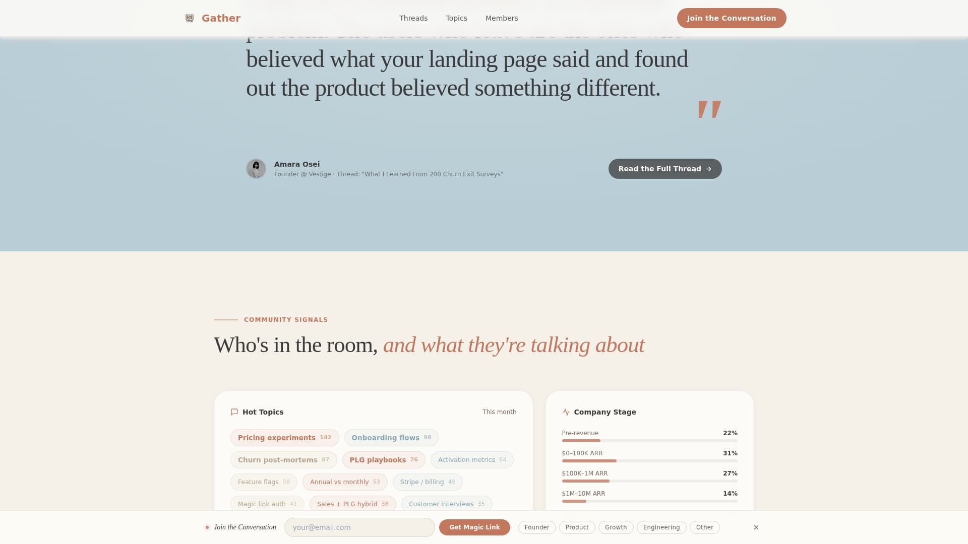 Gather - Thriving SaaS Community Landing Page Template