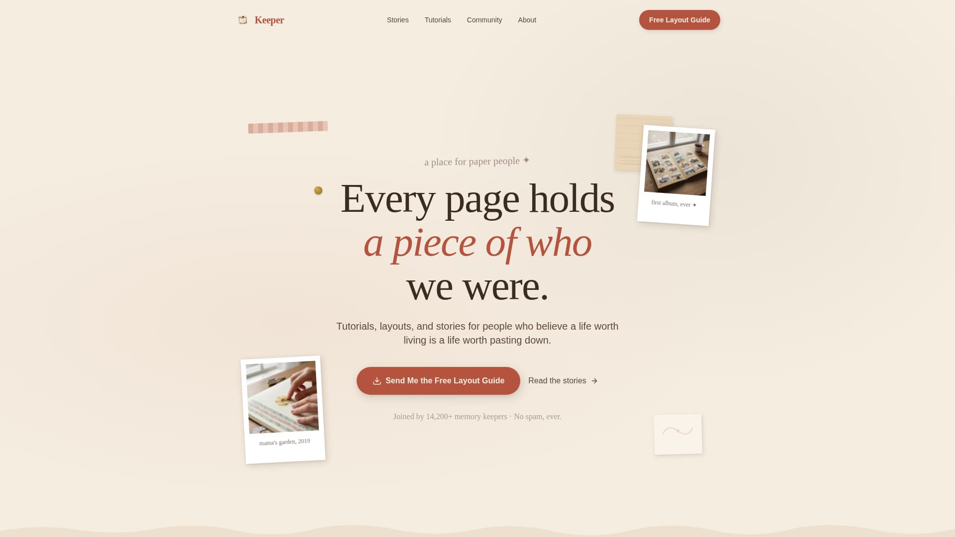 Scrapbooking & Memory Keeping Content Blog Website Template