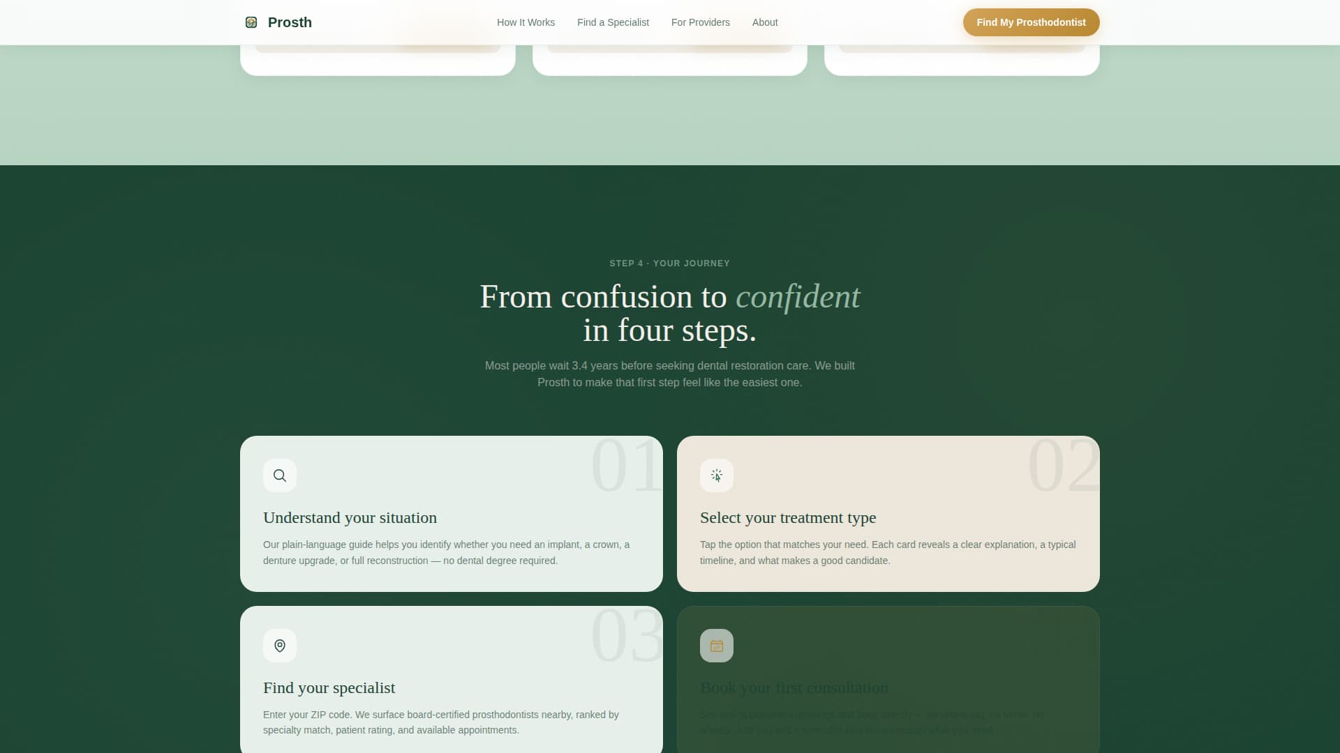 Prosthodontist Specialist Booking Website Template