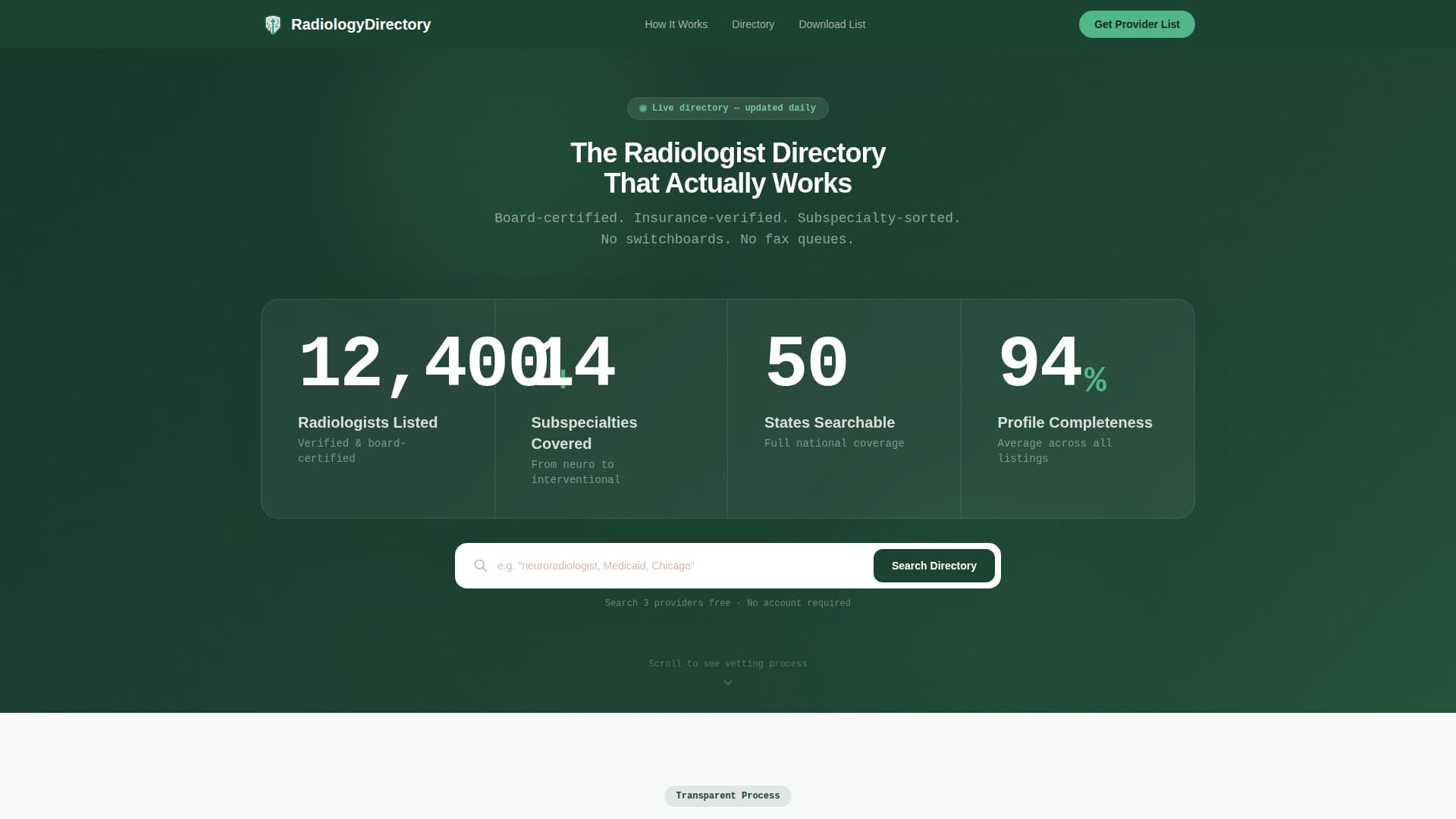 Radiologist Directory Website Template