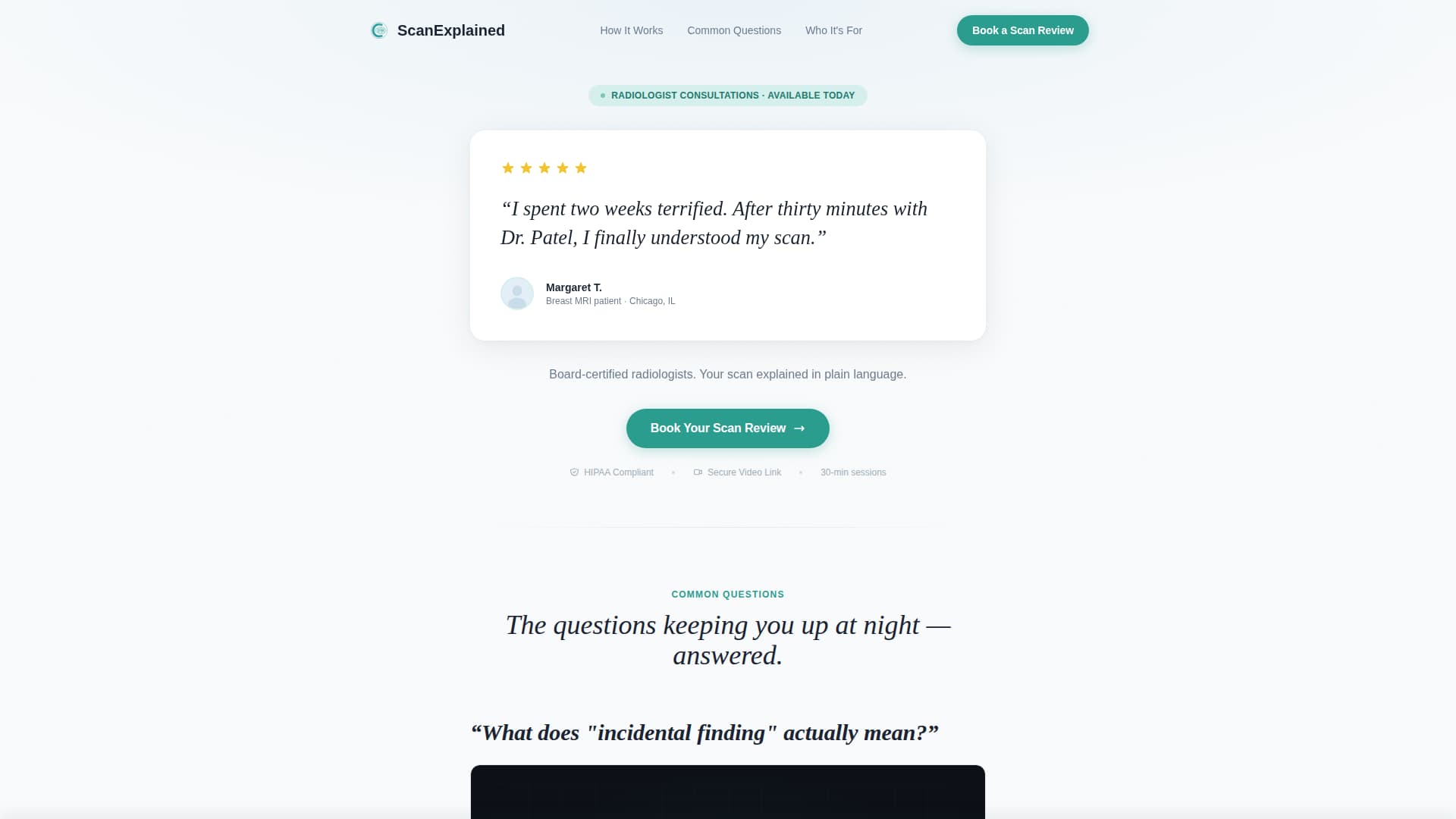 Radiologist Complete Booking Website Template