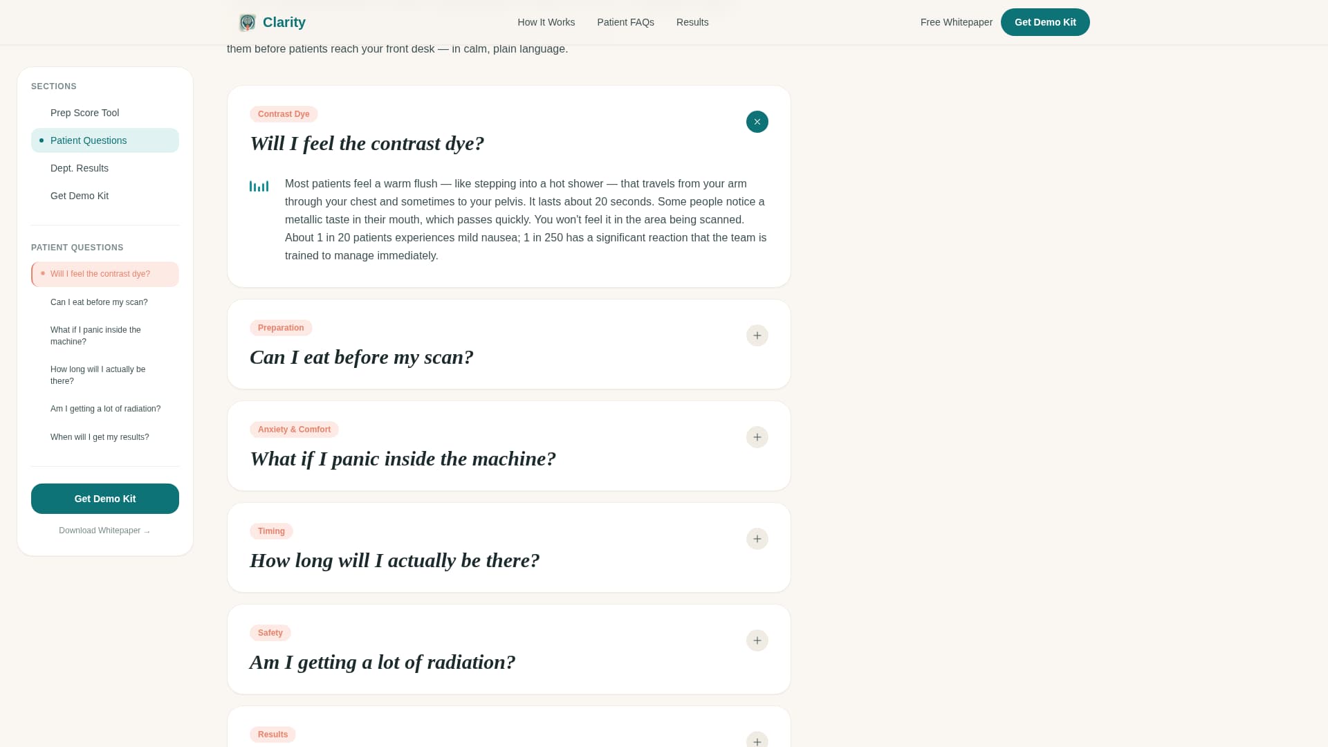 Clarity - Trusted Radiology Landing Page Template