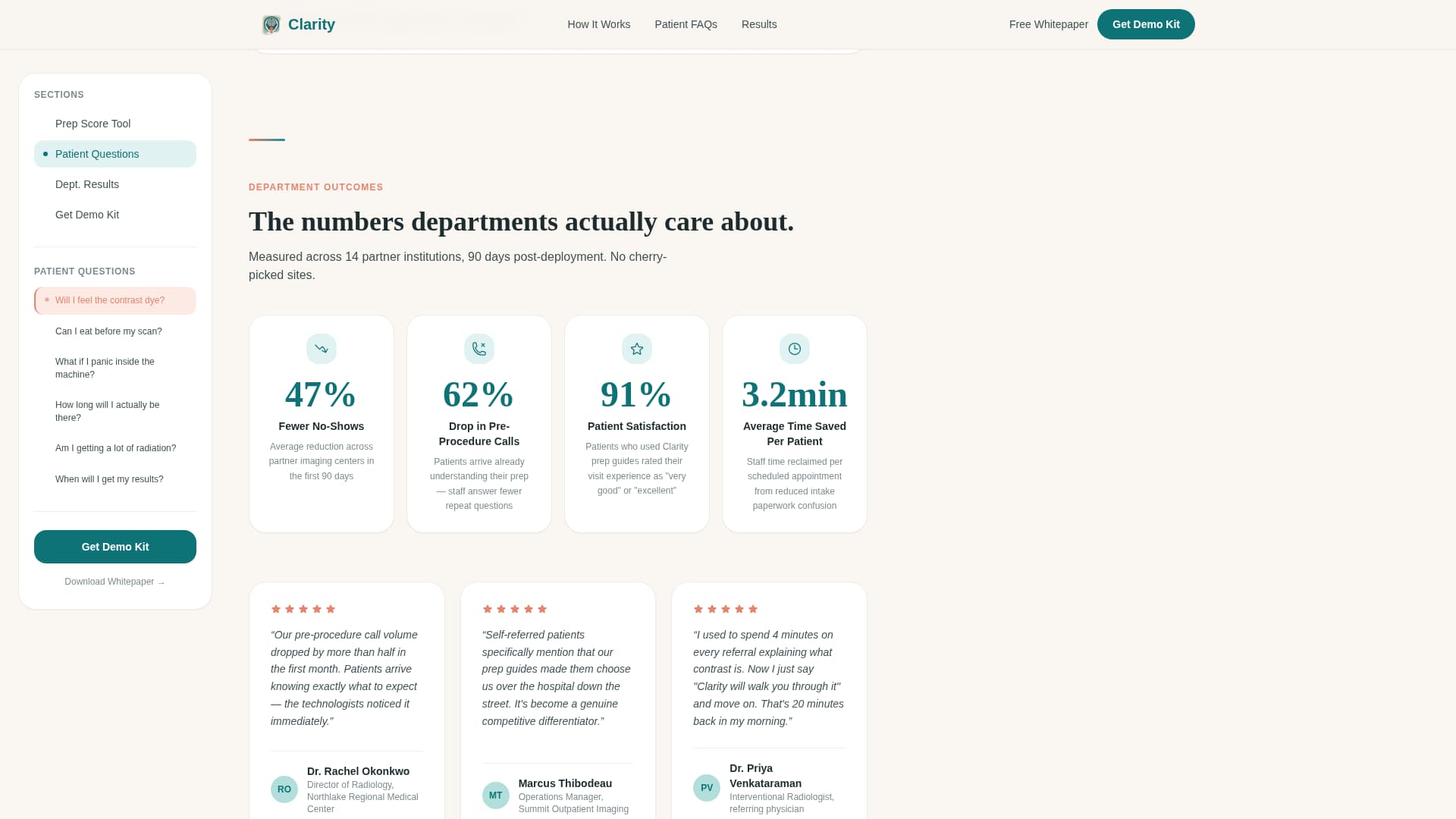 Clarity - Trusted Radiology Landing Page Template