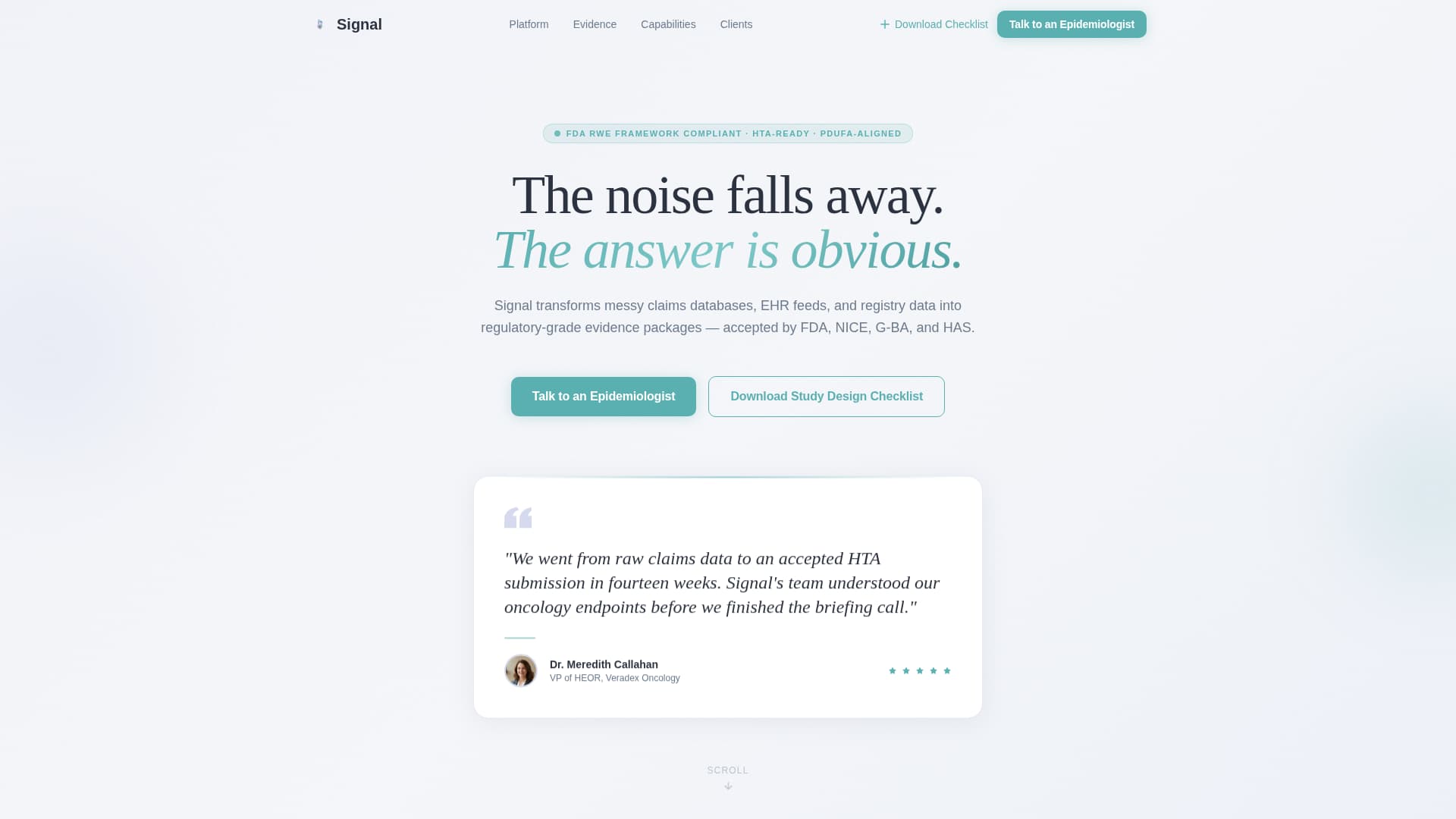 Signal - Trusted Evidence Landing Page Template