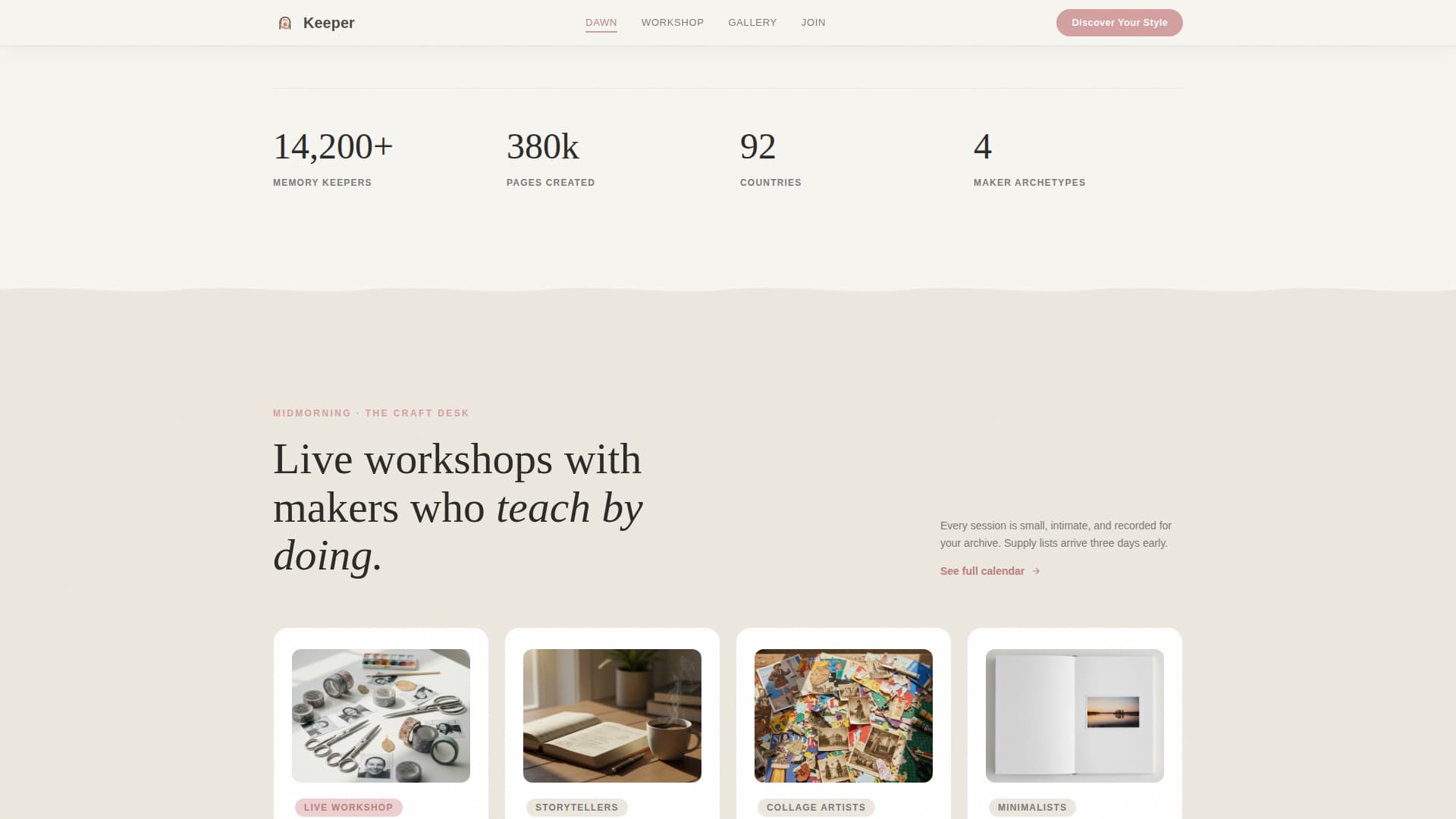 Scrapbooking & Memory Keeping Content Professional Website Template