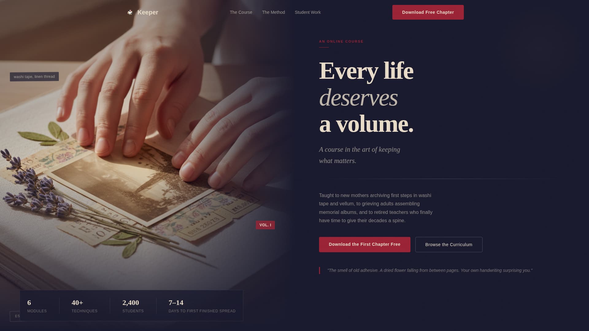 Scrapbooking & Memory Keeping Content Advanced Blog Website Template