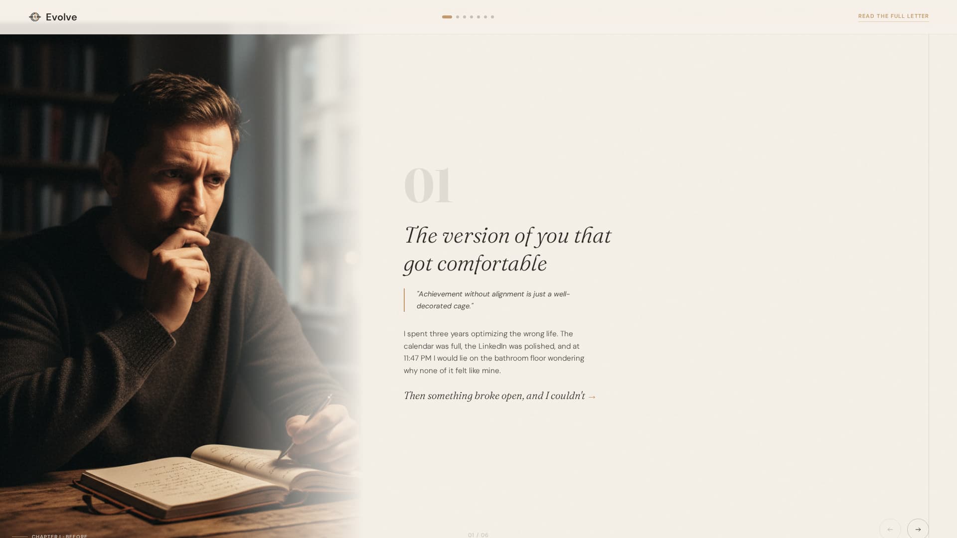 Evolve - Compelling Self Improvement Landing Page Template
