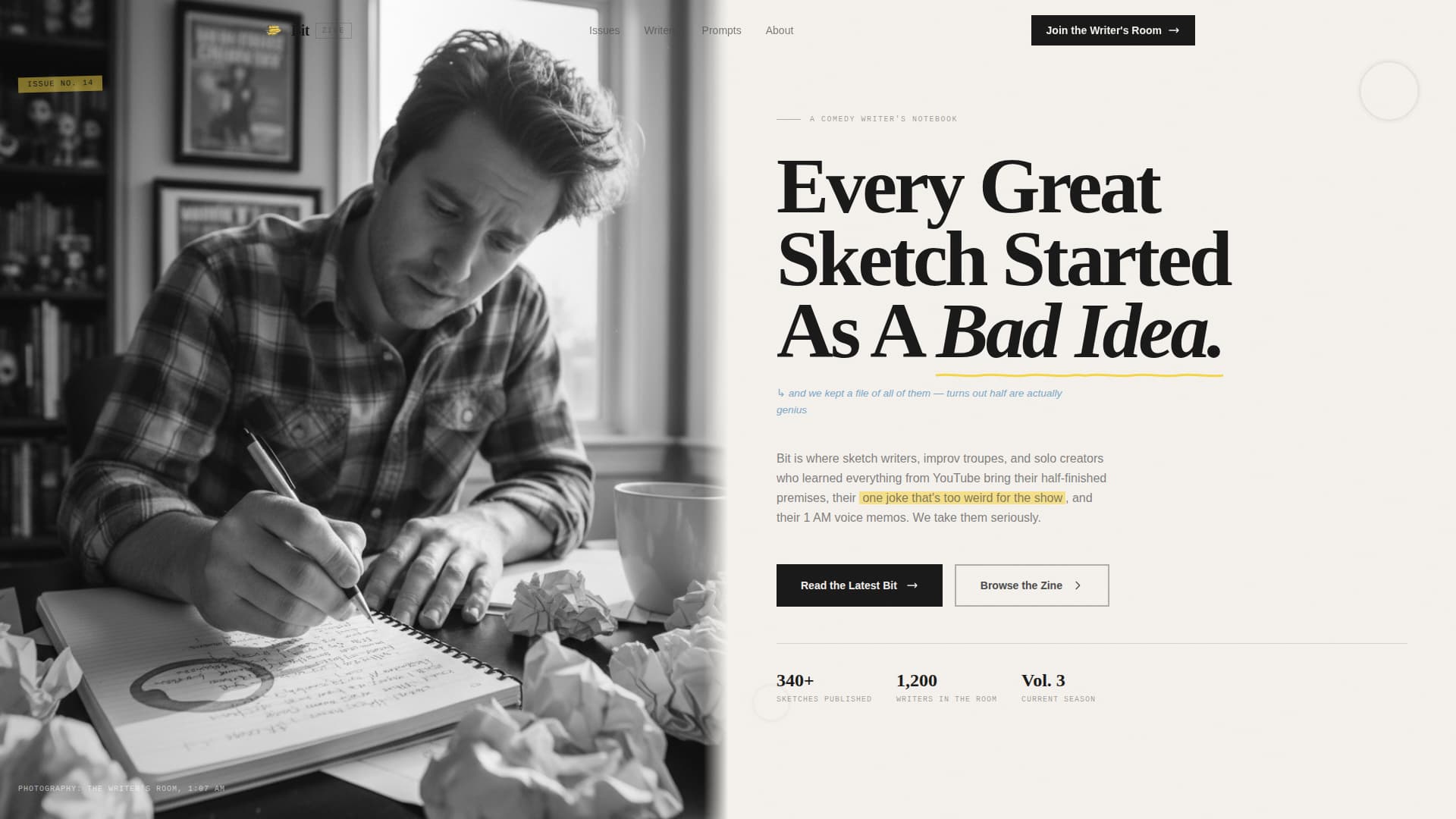 Bit - Electric Comedy Landing Page Template
