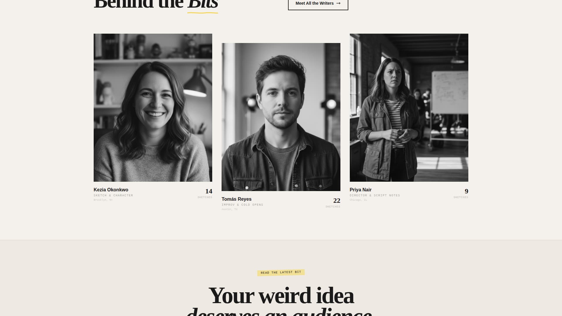 Bit - Electric Comedy Landing Page Template
