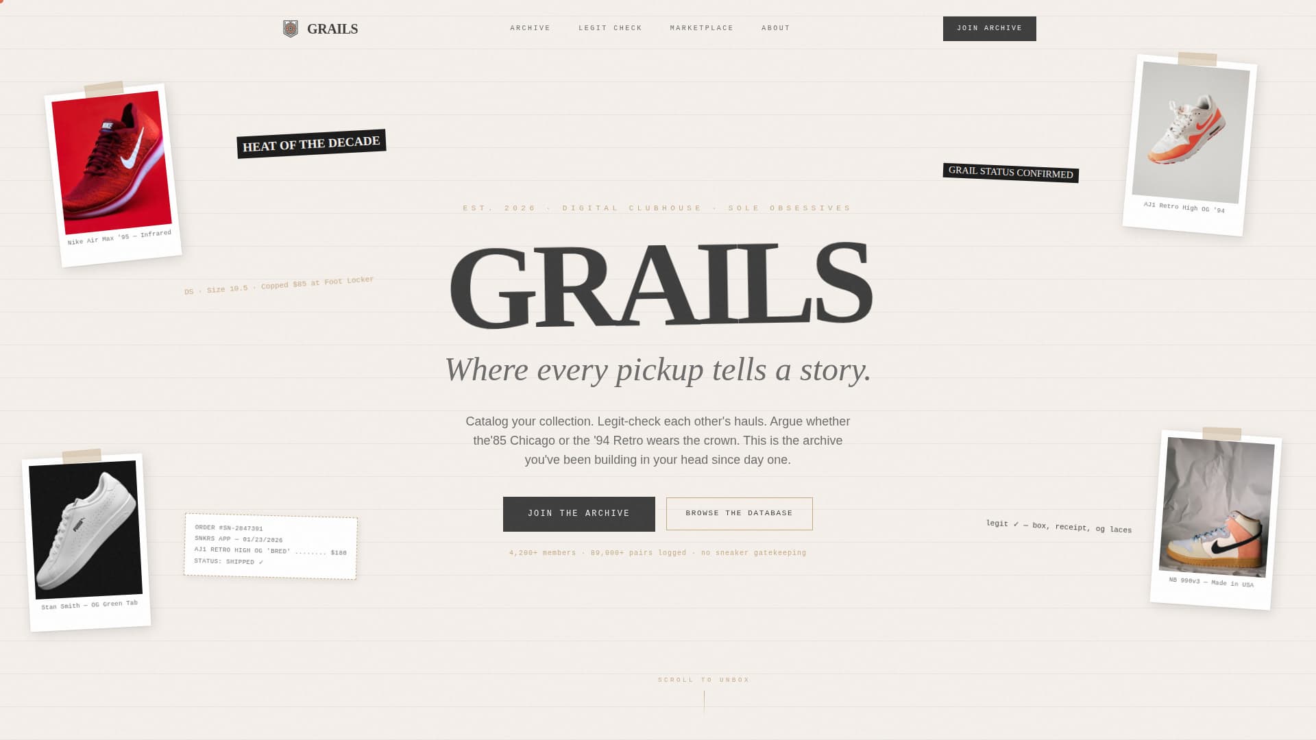 Grails - Bold Sneakercommunity Landing Page Template