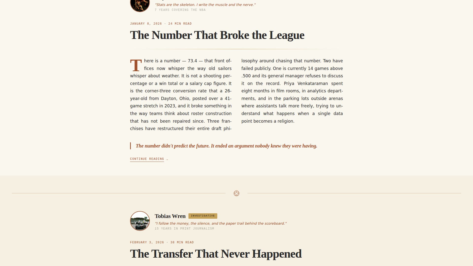 Sports Blog & Media Specialist Blog Website Template