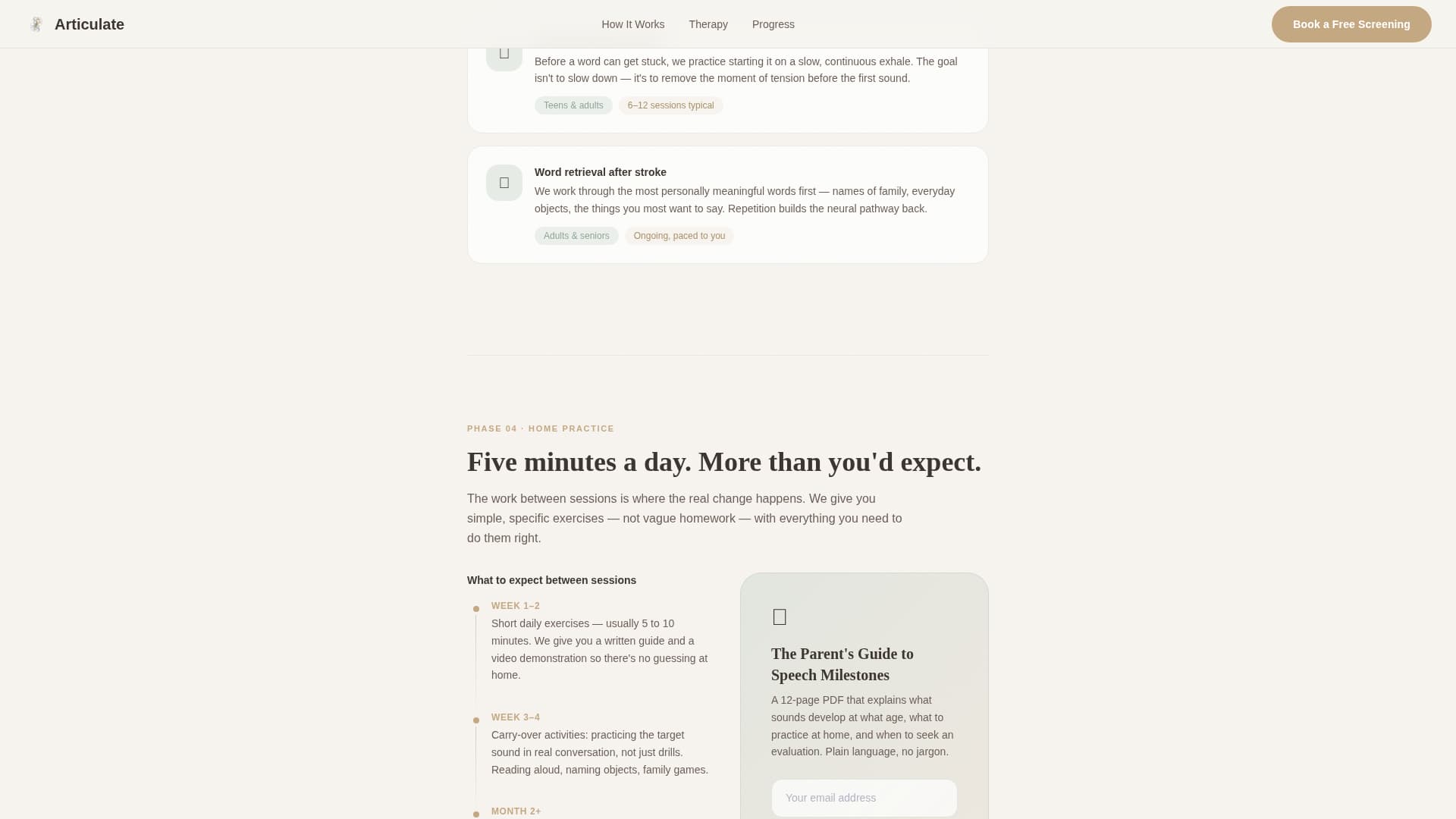 Articulate - Calming Speechpathologist Landing Page Template