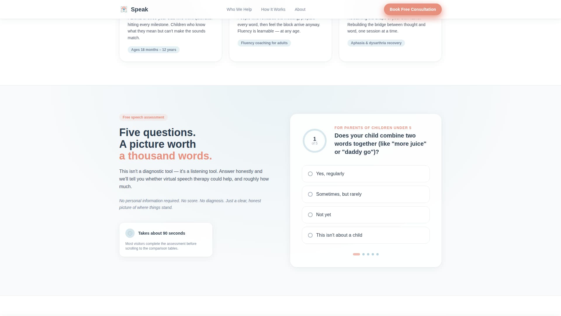 Speak - Compassionate Speechpathologist Landing Page Template