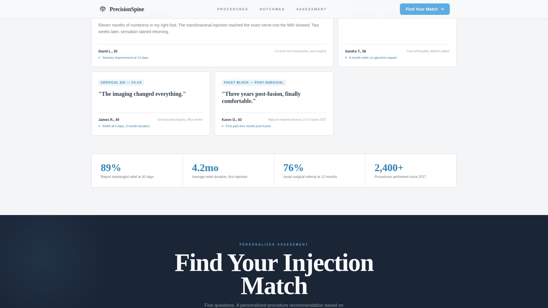 Spinerelief - Precision Painmanagement Landing Page Template