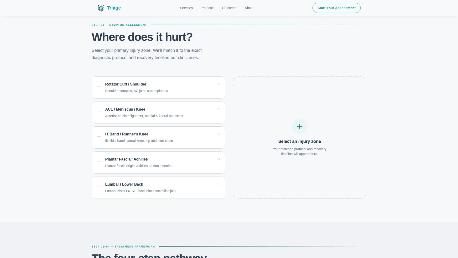 Triage - Precise Sportsmedicine Landing Page Template