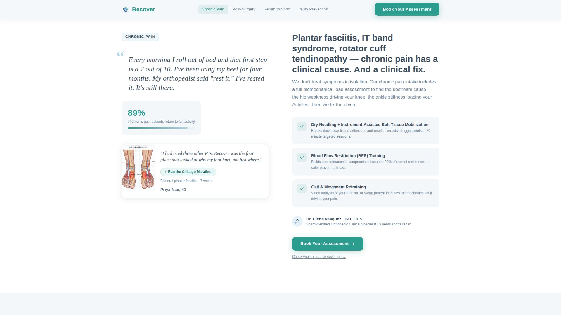 Recover - Trusted Sportsmedicine Landing Page Template