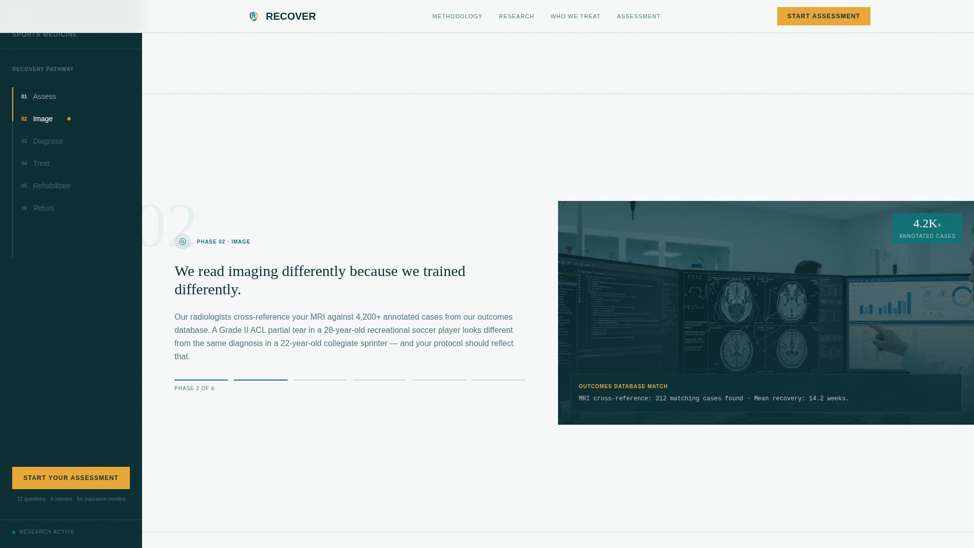 Recover - Precision Sportsmedicine Landing Page Template