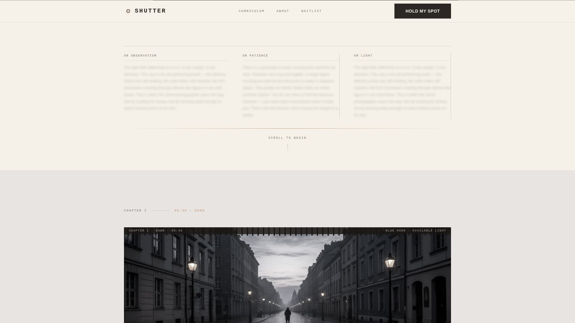 Dispatch - Editorial Streetphotography Landing Page Template