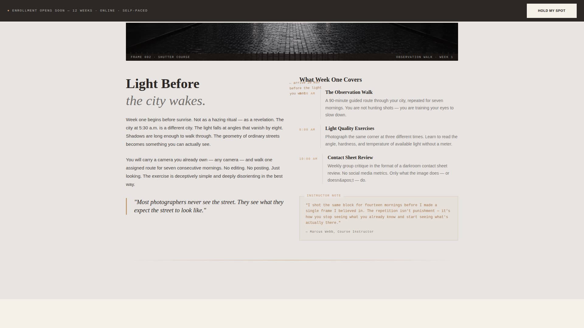 Dispatch - Editorial Streetphotography Landing Page Template