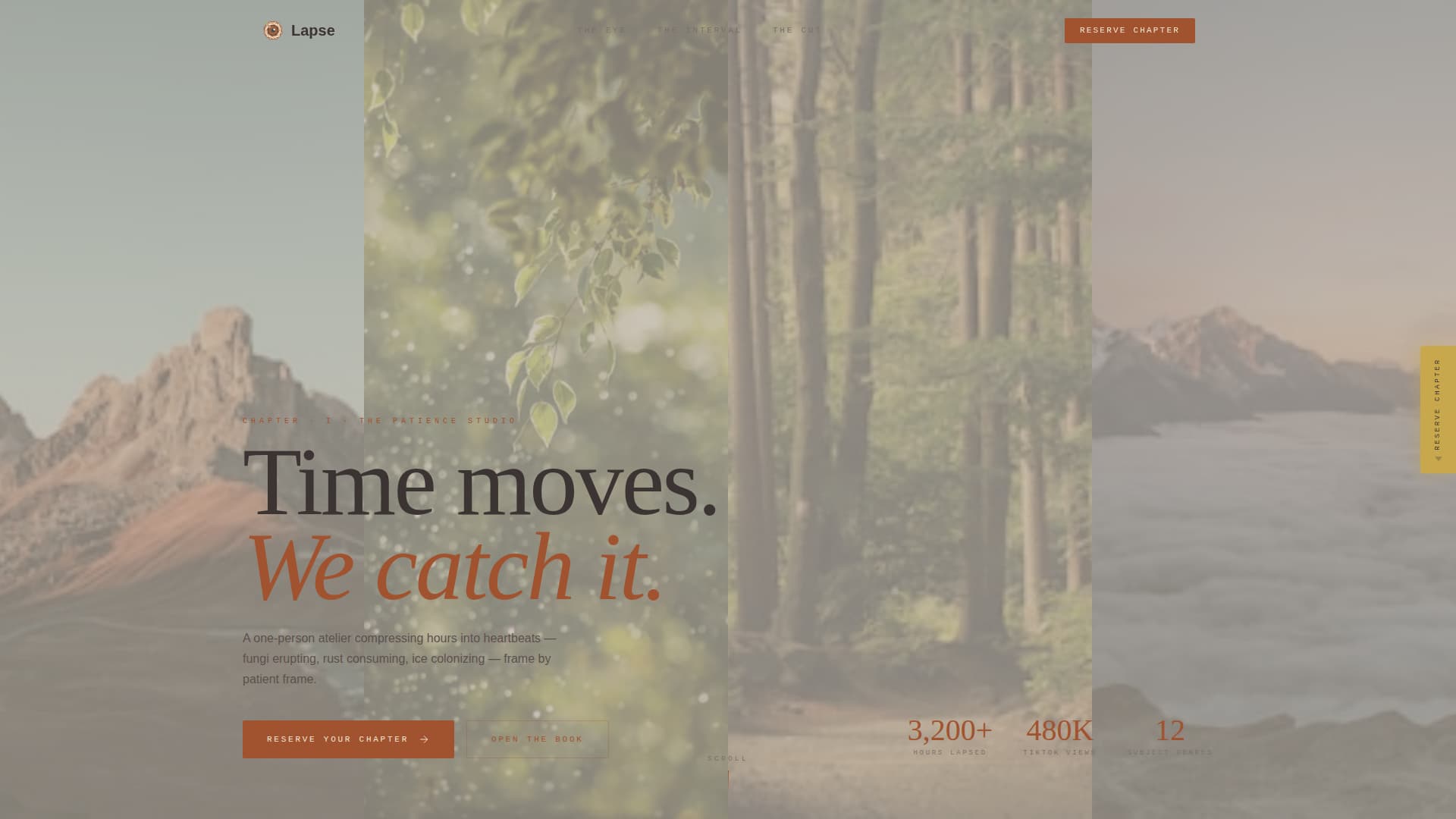 Lapse - Artisan Timelapse Landing Page Template