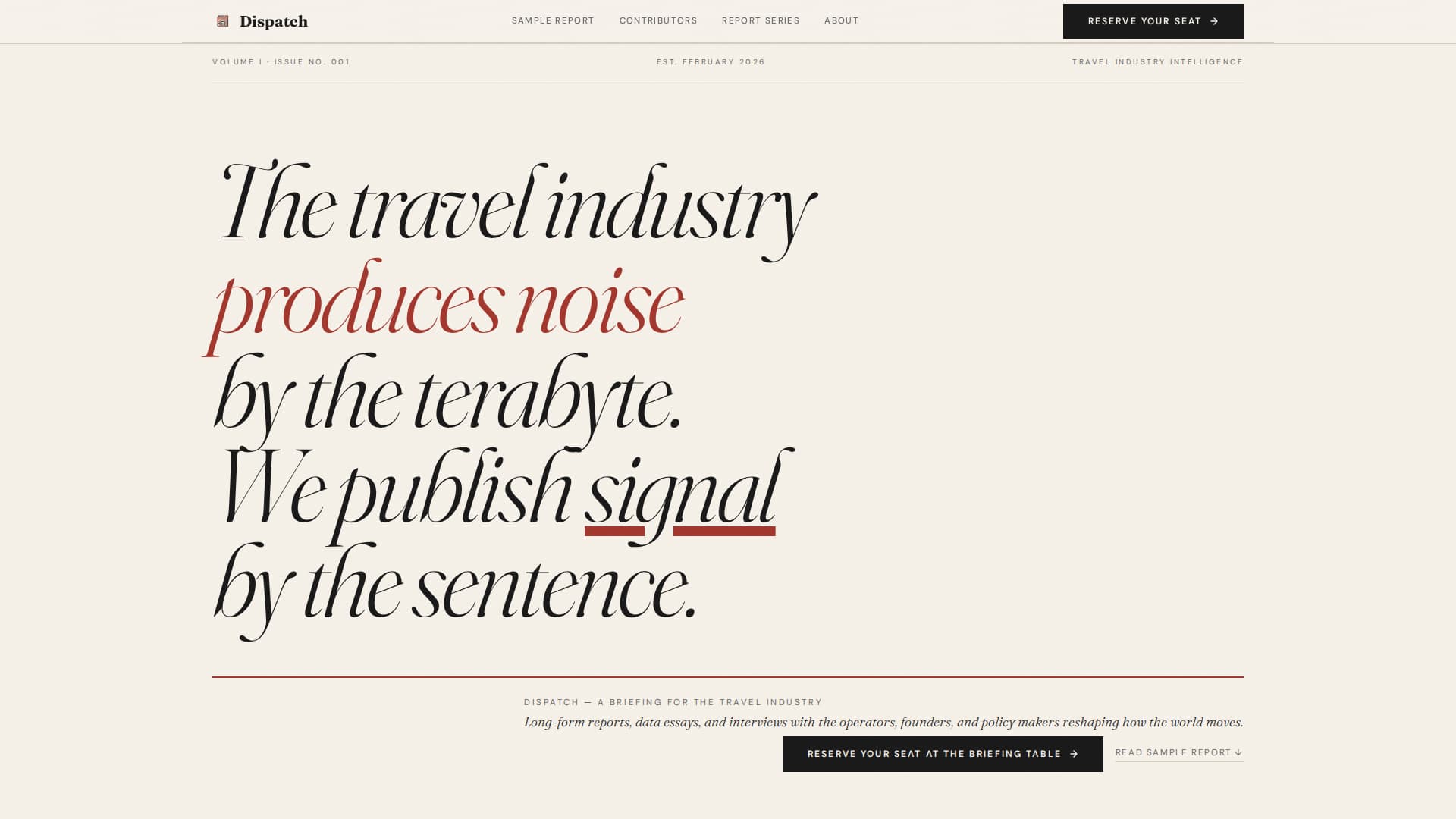 Dispatch - Authoritative Travelindustry Landing Page Template