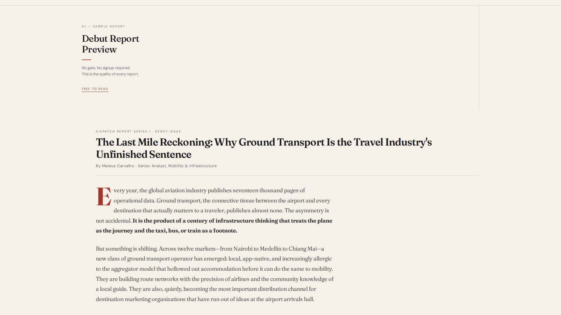 Dispatch - Authoritative Travelindustry Landing Page Template