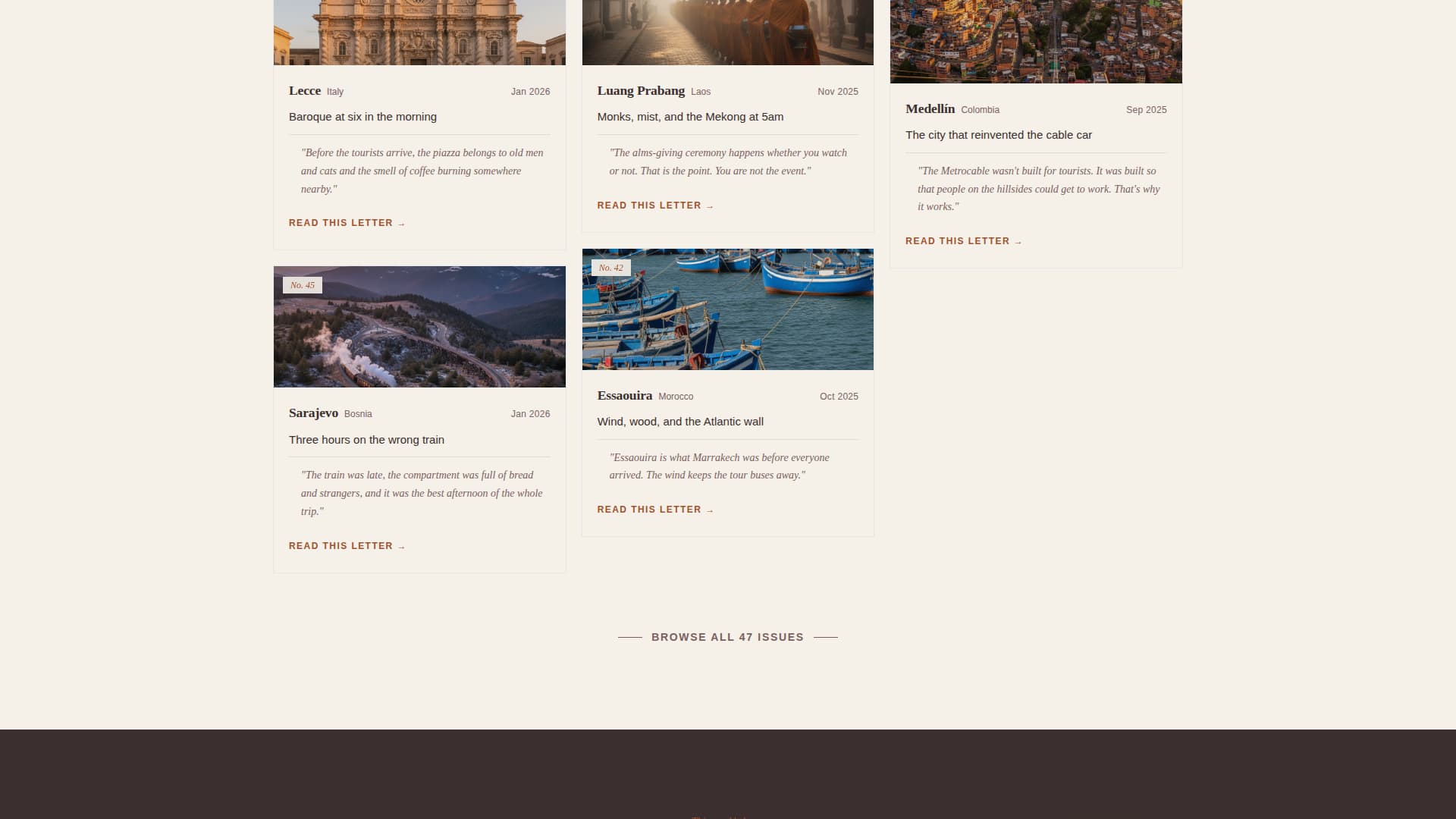 Dispatch - Curated Travel Landing Page Template