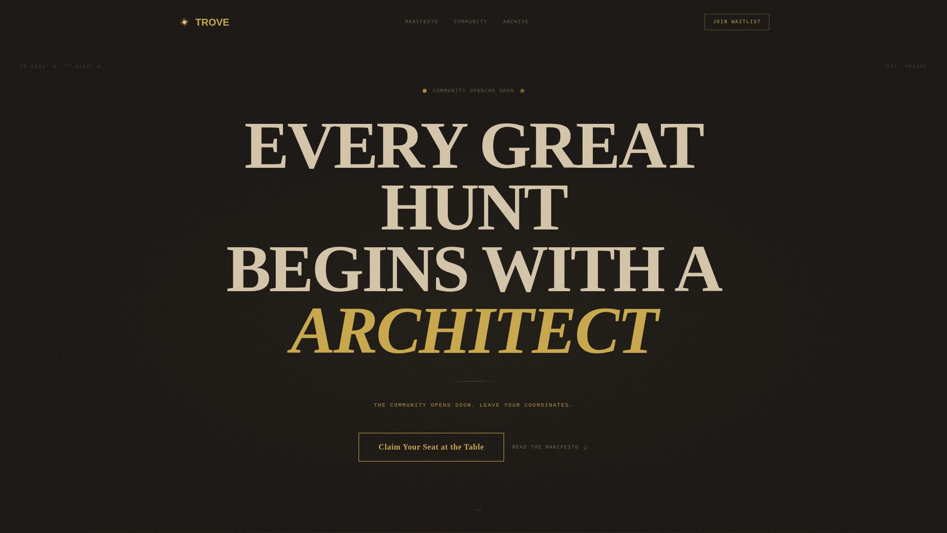 Trove - Captivating Treasurehunt Landing Page Template