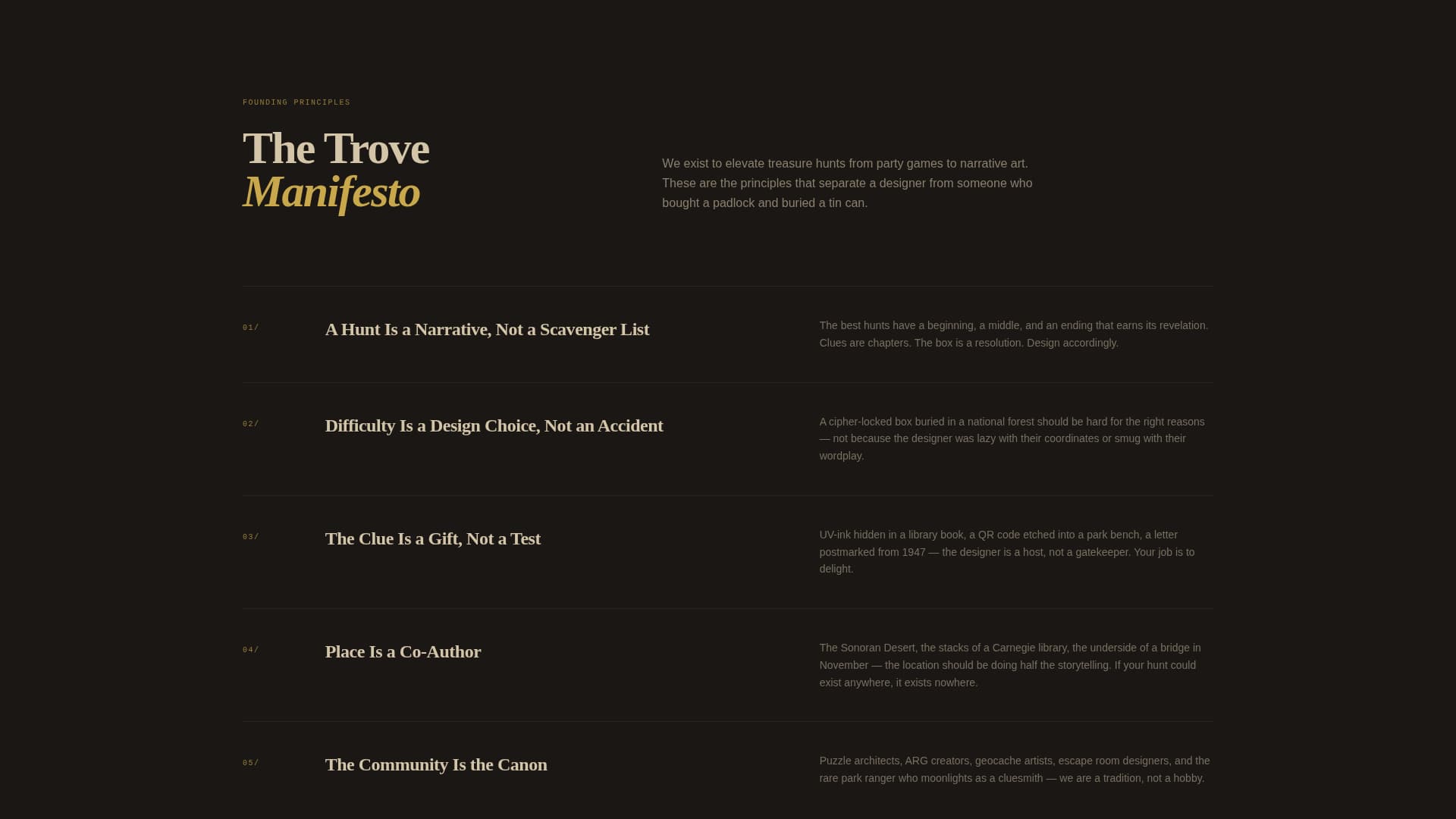 Trove - Captivating Treasurehunt Landing Page Template