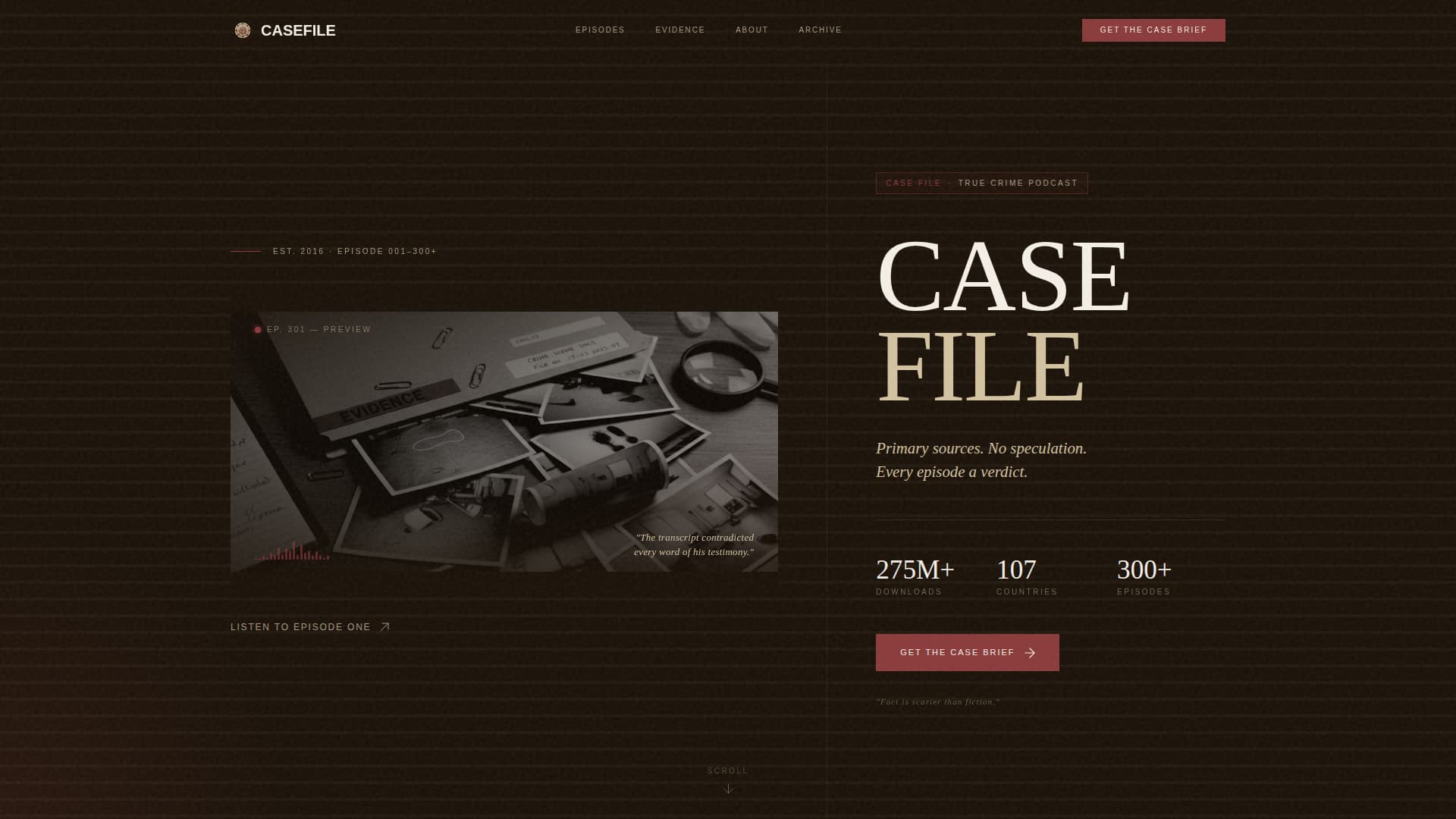 Casefile — Authoritative Investigative Journalism Landing Page Template