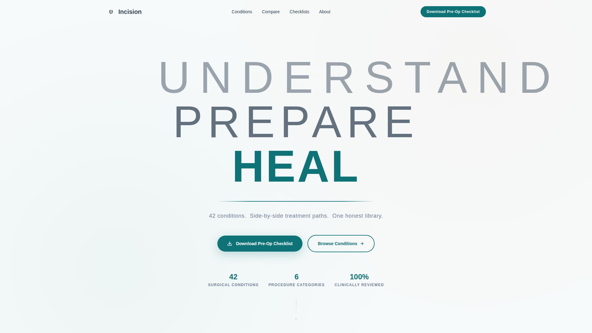 Incision - Trusted Surgery Landing Page Template