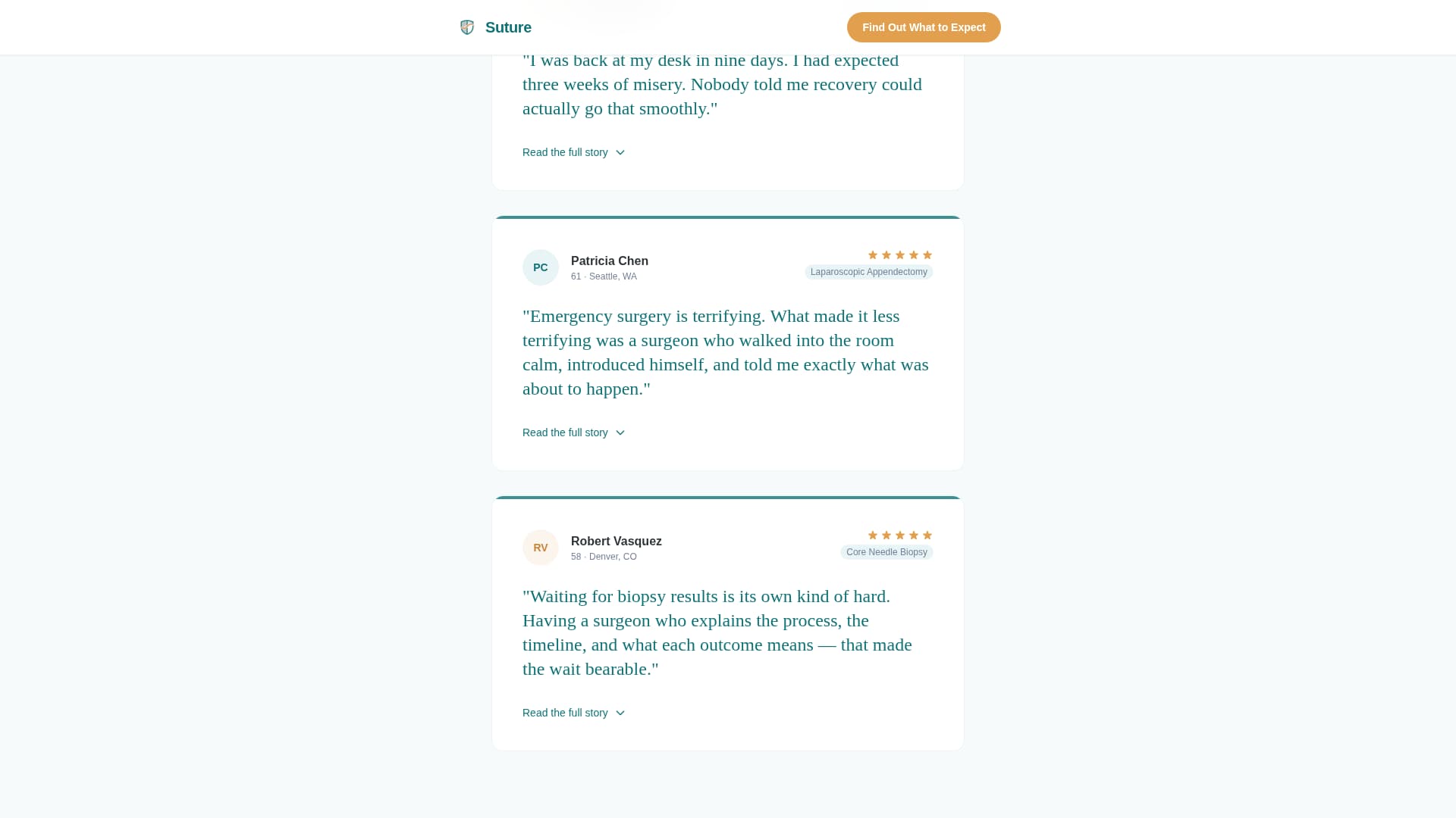 Suture - Trusted Surgeon Landing Page Template