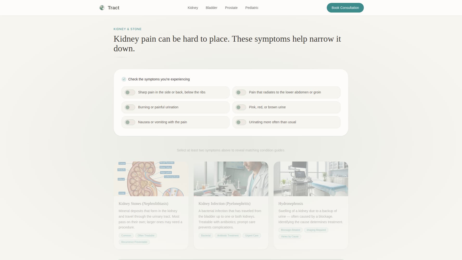 Tract - Comprehensive Urologist Landing Page Template