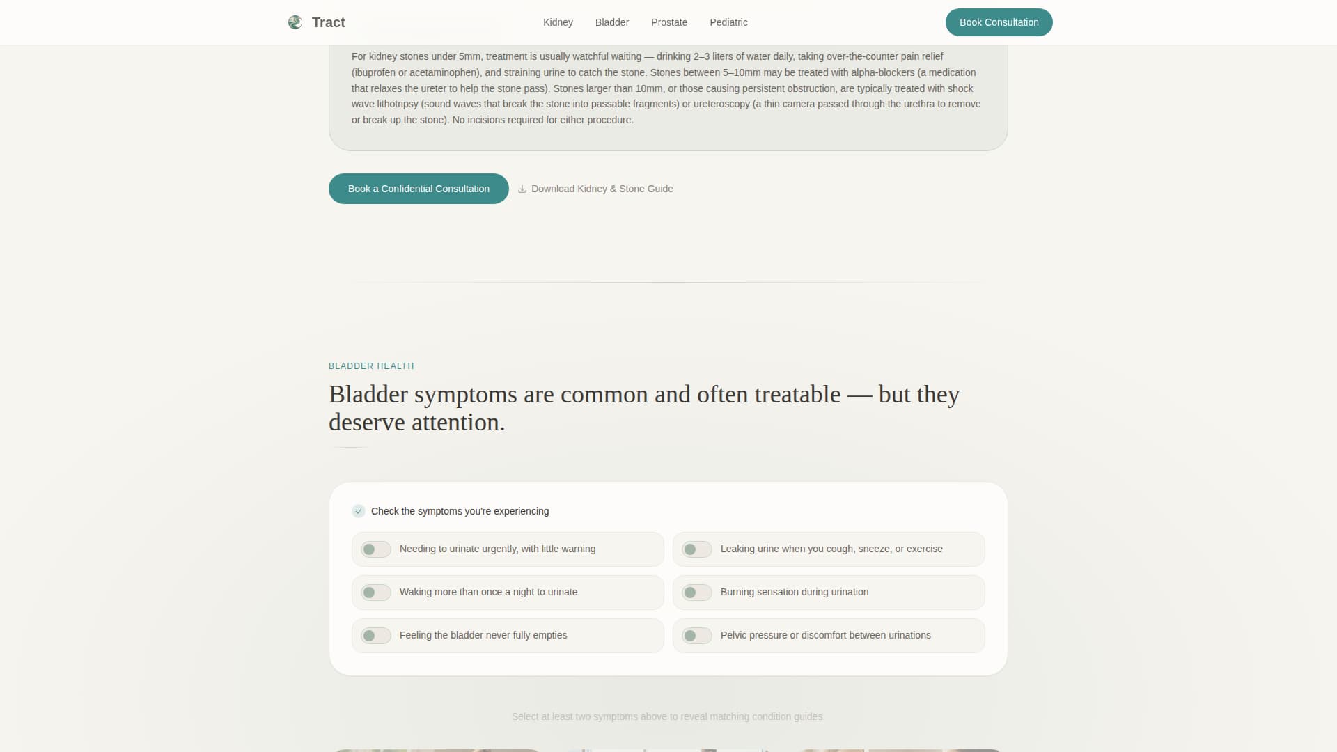 Tract - Comprehensive Urologist Landing Page Template