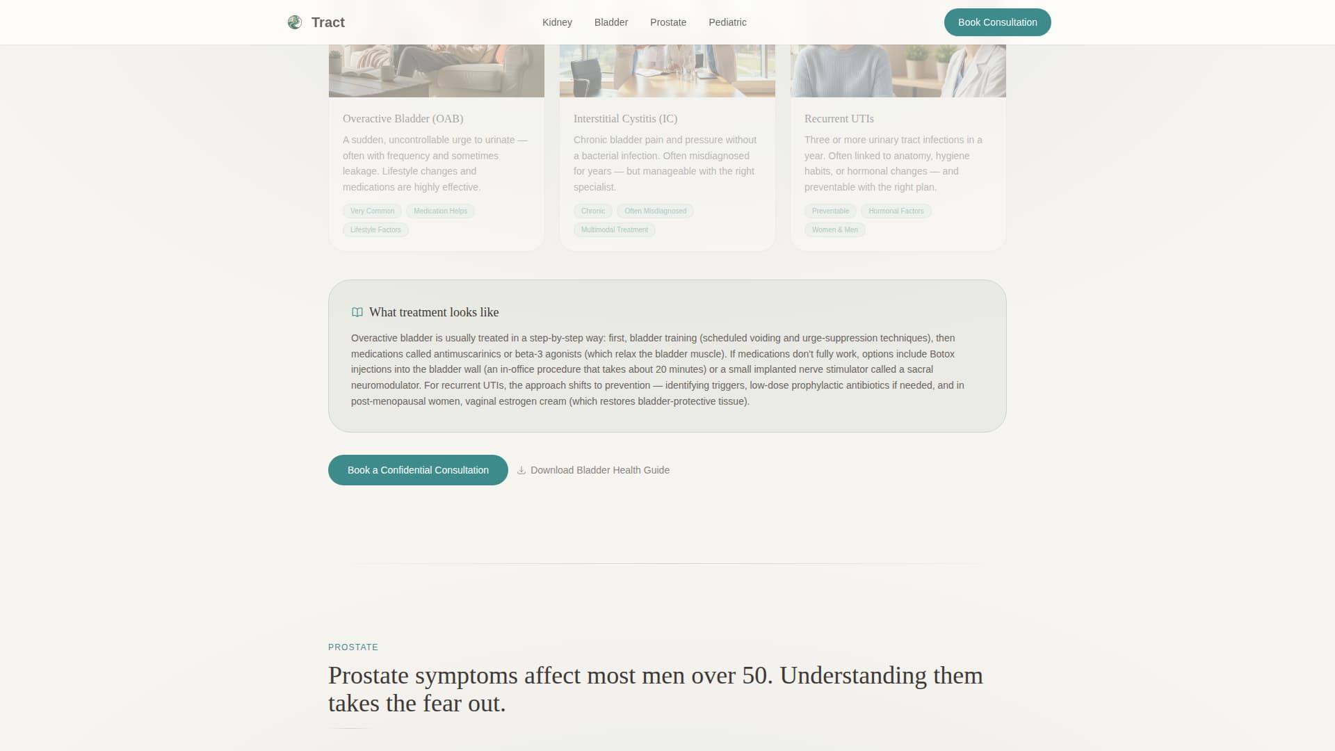 Tract - Comprehensive Urologist Landing Page Template