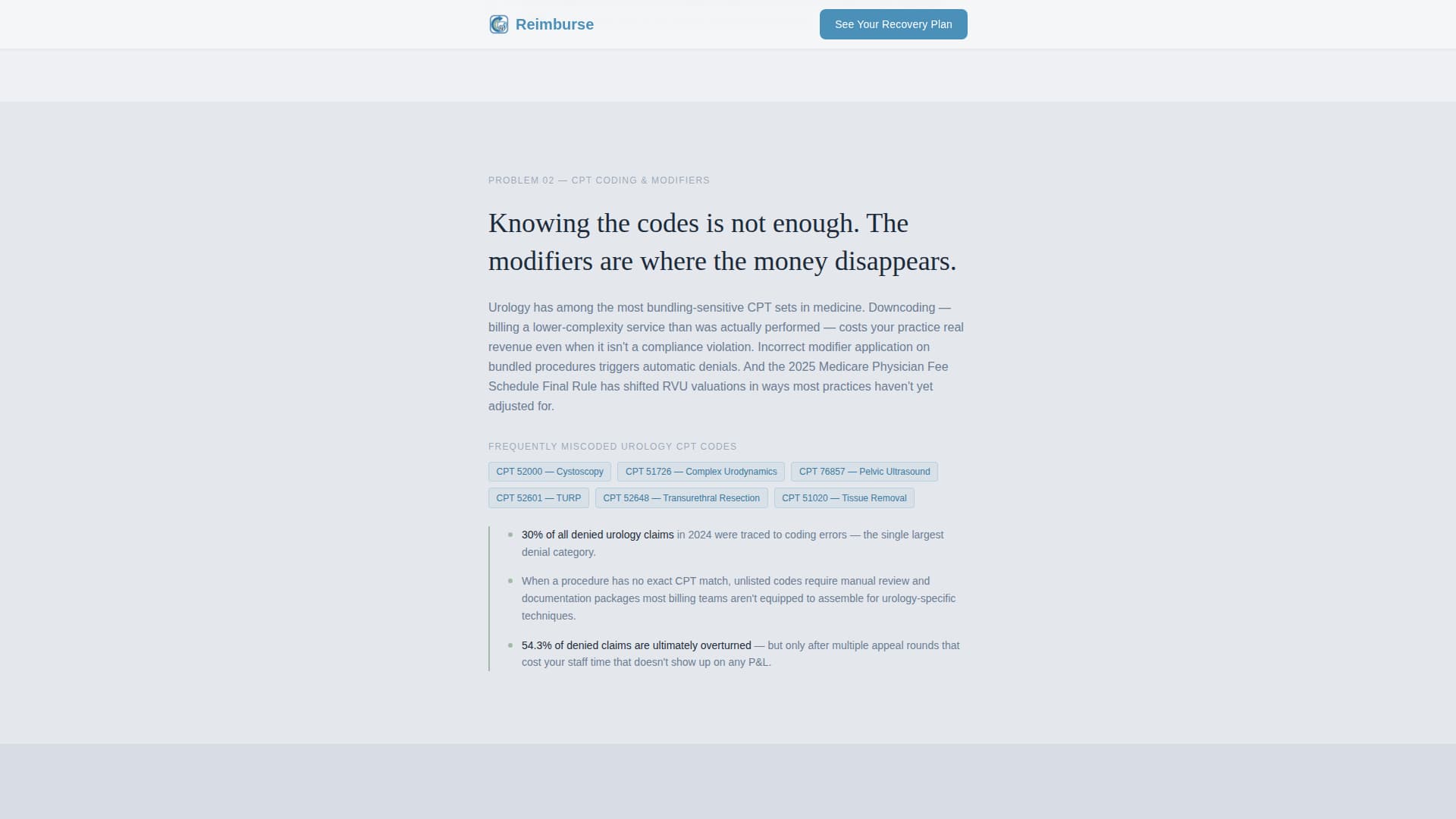 Reimburse - Powerful Urology Landing Page Template