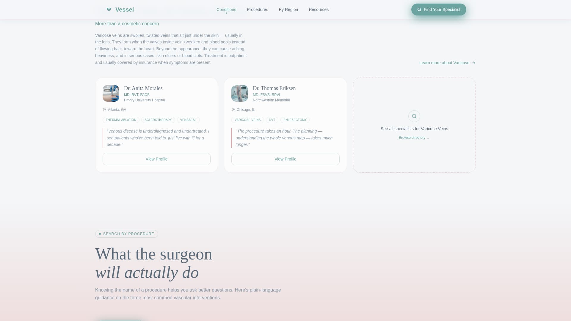 Vessel - Trusted Vascularsurgeon Landing Page Template