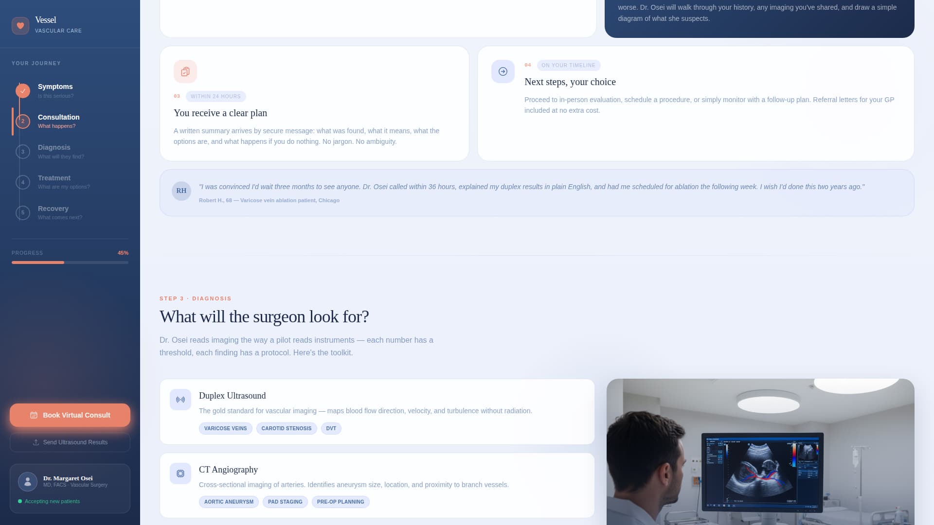 Vascular Surgeon Booking Website Template