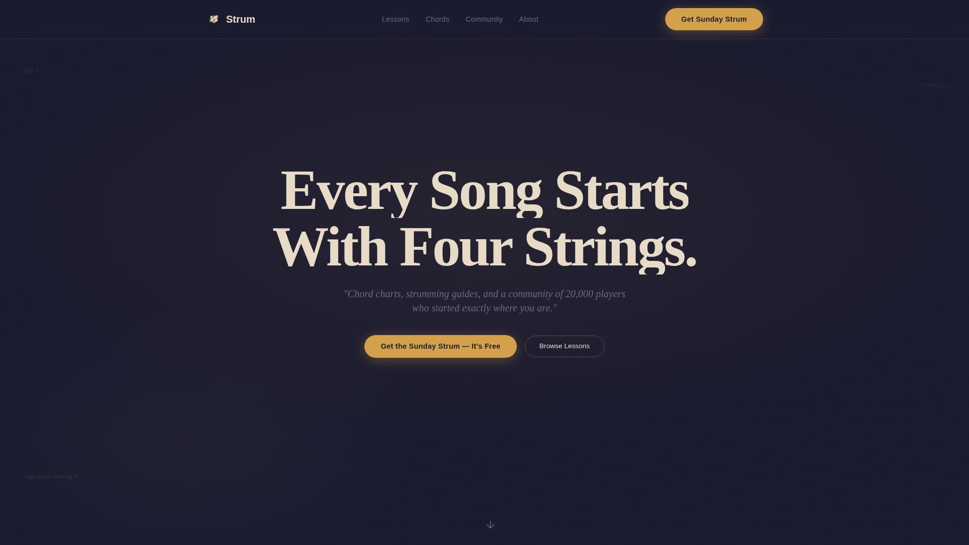 Strum - Inspiring Ukulele Landing Page Template