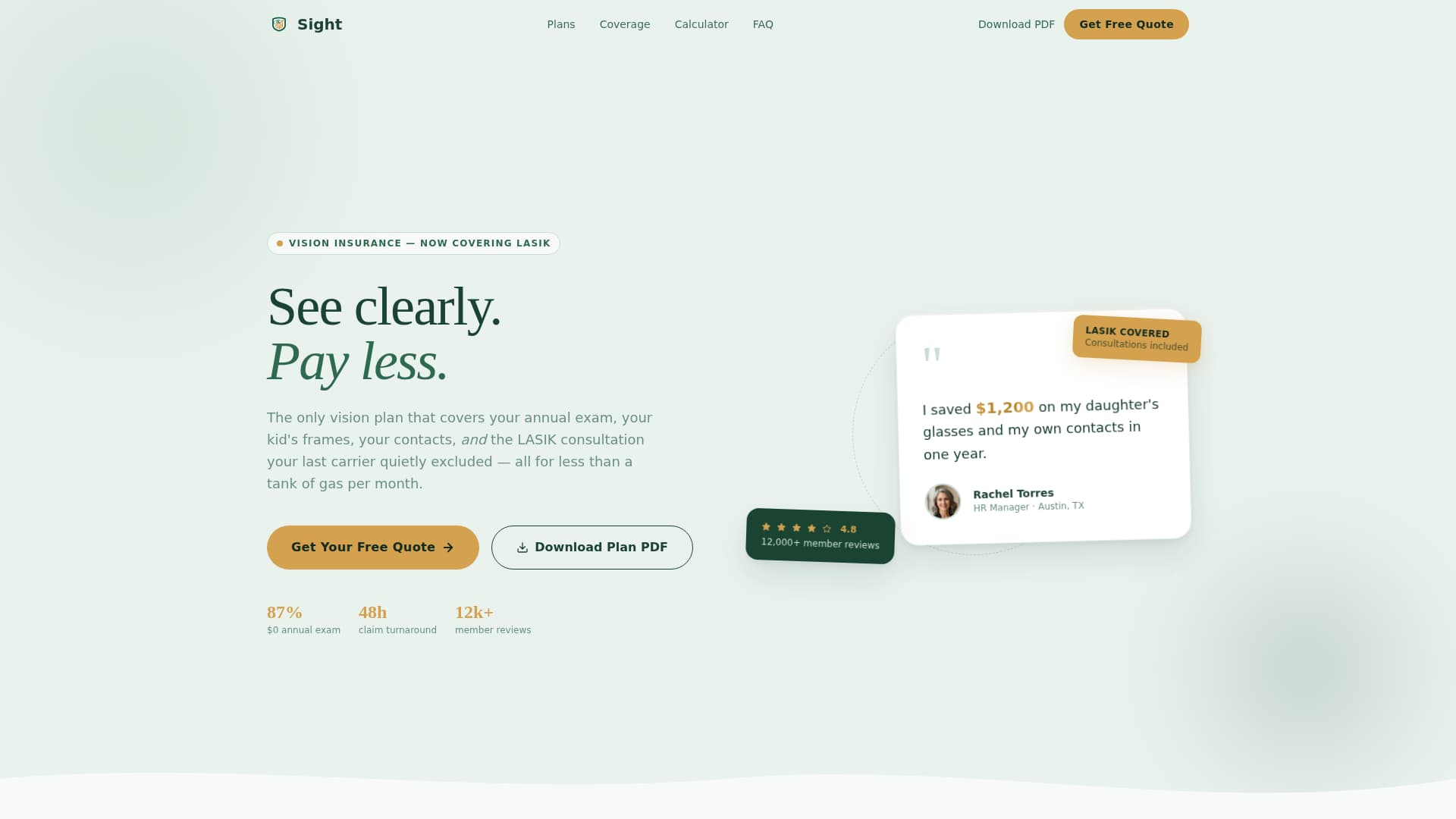 Vision - Modern Insurance Landing Page Template