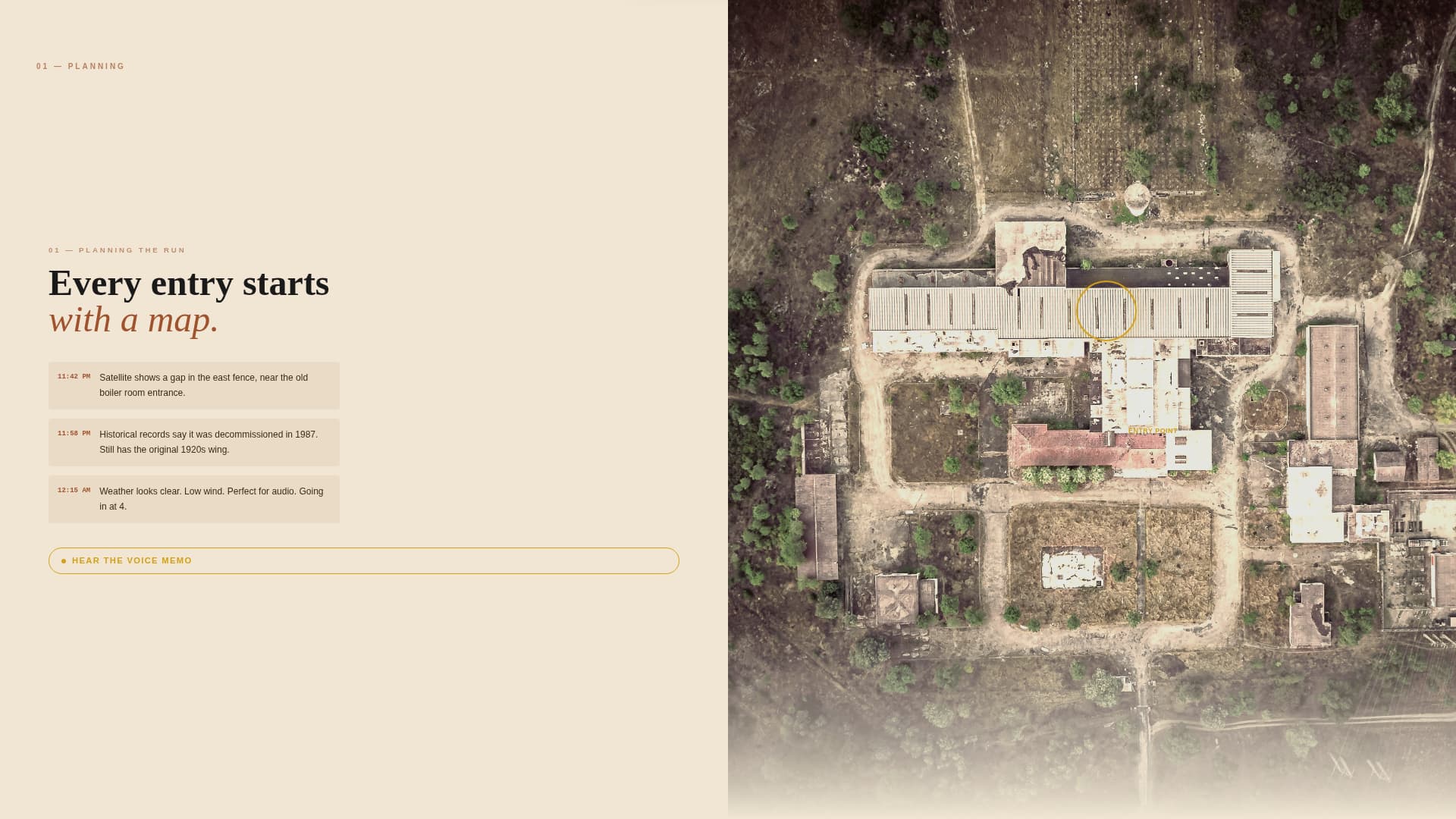 Breach - Immersive Urbex Landing Page Template