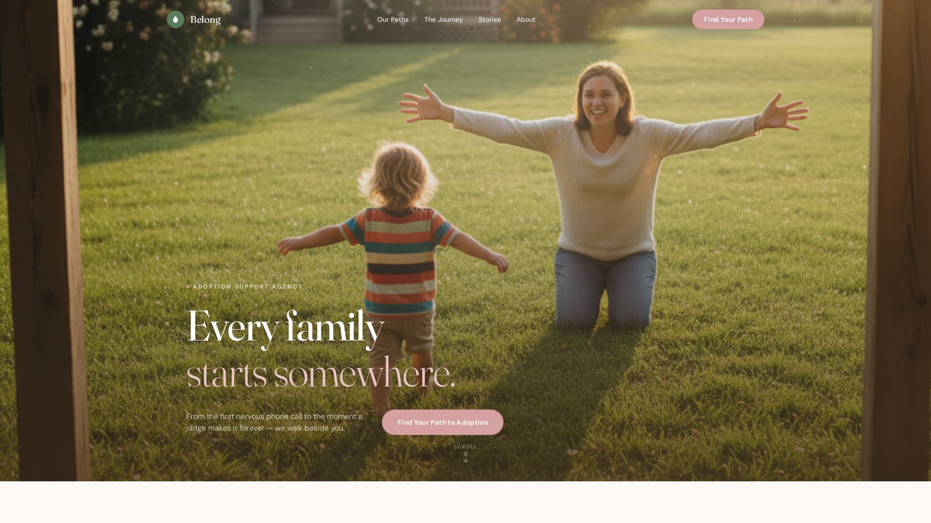 Belong - Heartfelt Adoption Landing Page Template