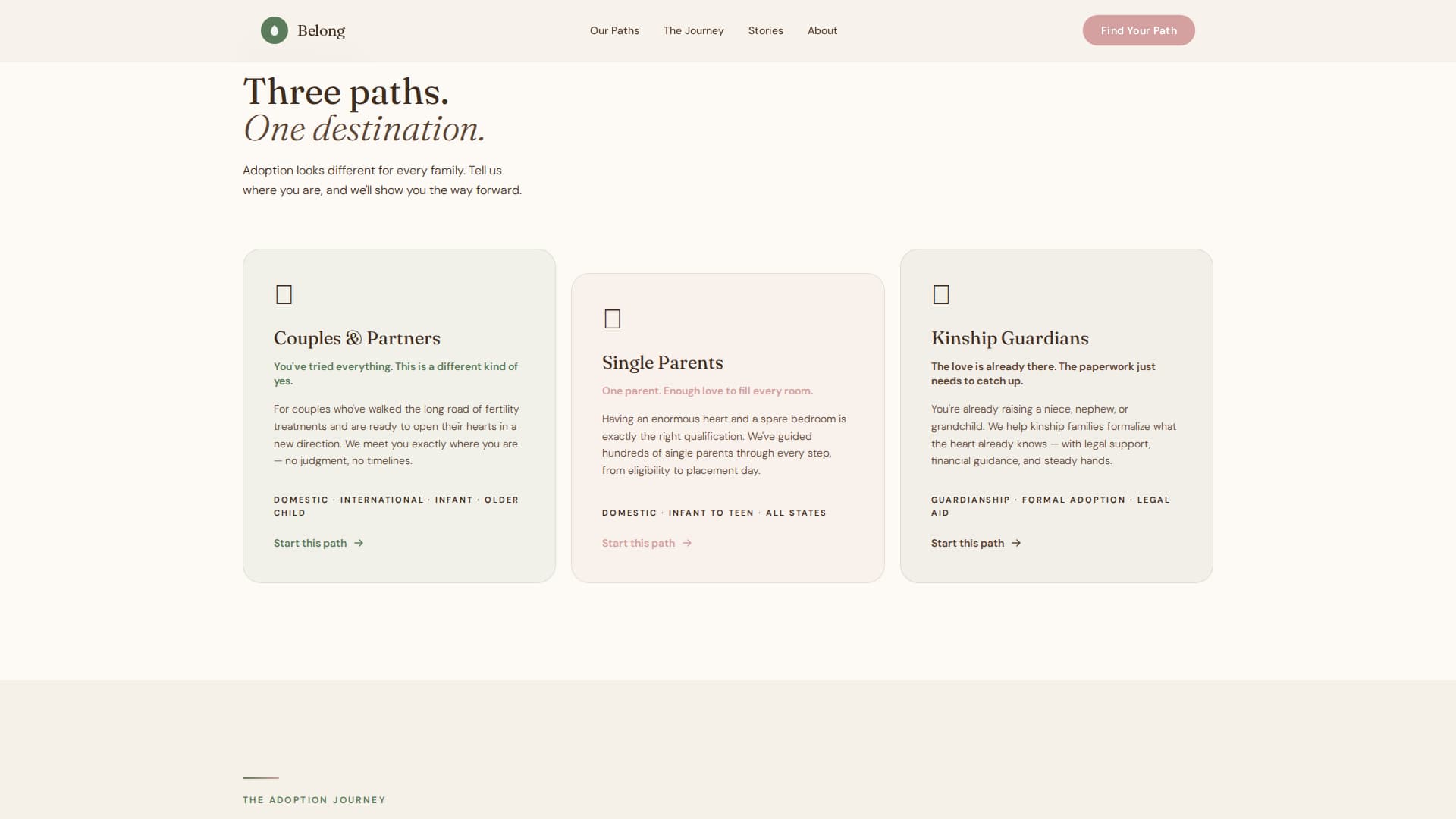 Belong - Heartfelt Adoption Landing Page Template