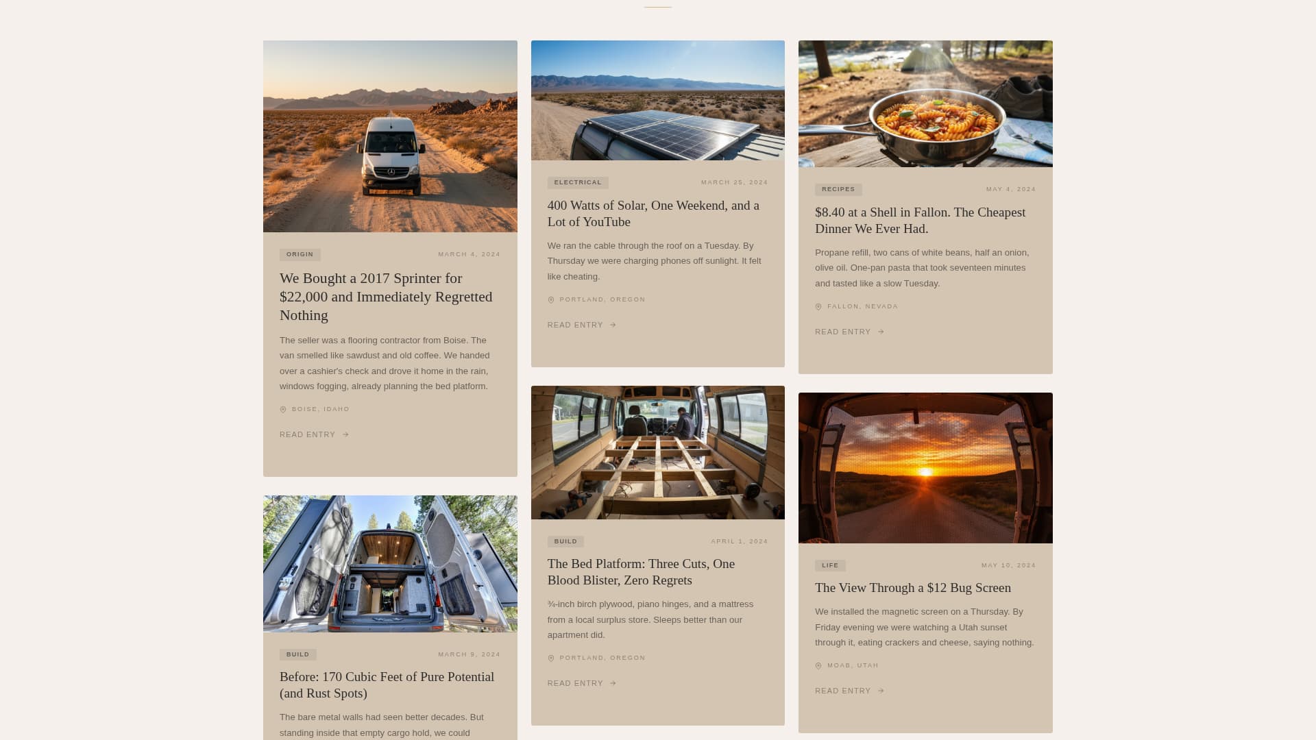 Drift - Wandering Vanlife Landing Page Template